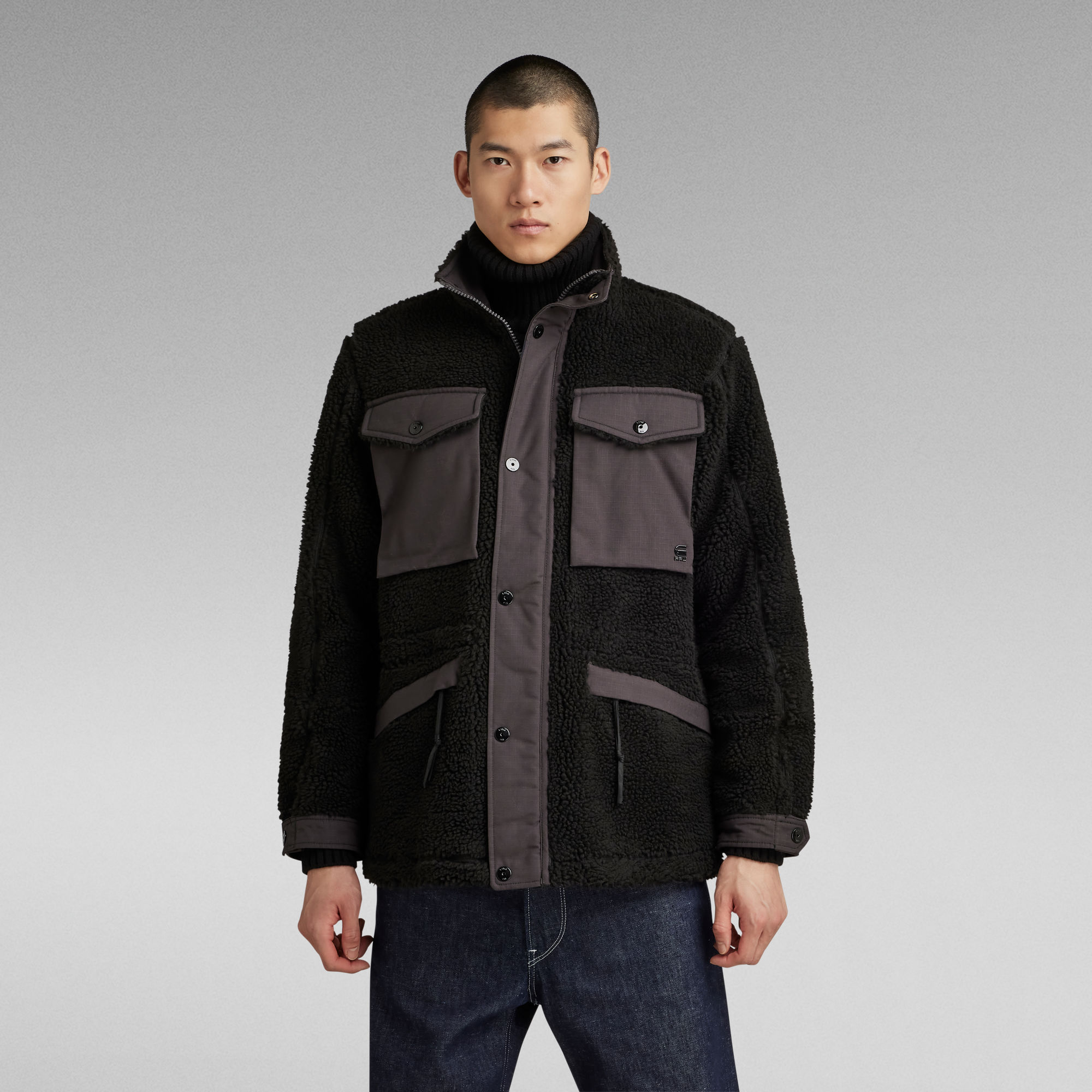 

Fleece Field Jacket - Black - Men