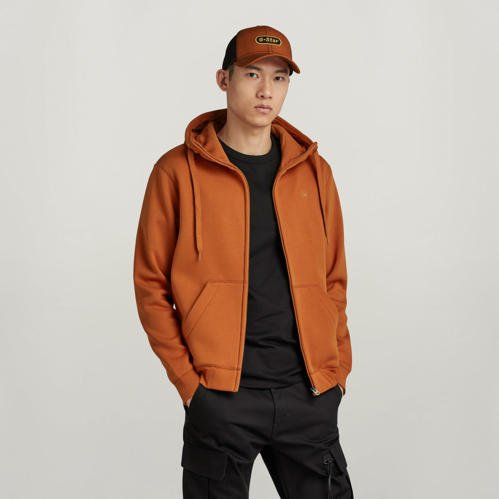 

Premium Core Hooded Zip Sweater - Orange - Men