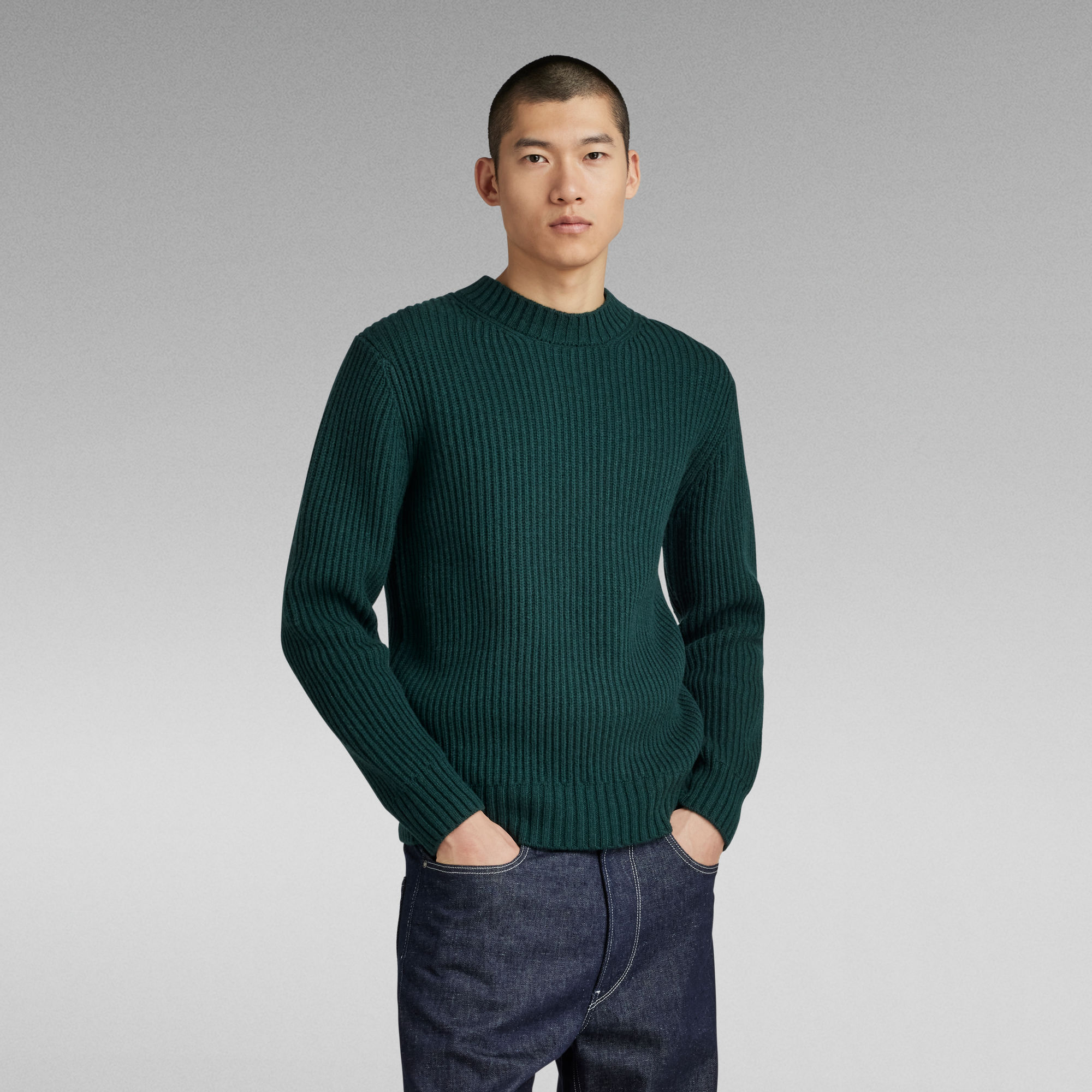 

Essential Knitted Sweater - Green - Men