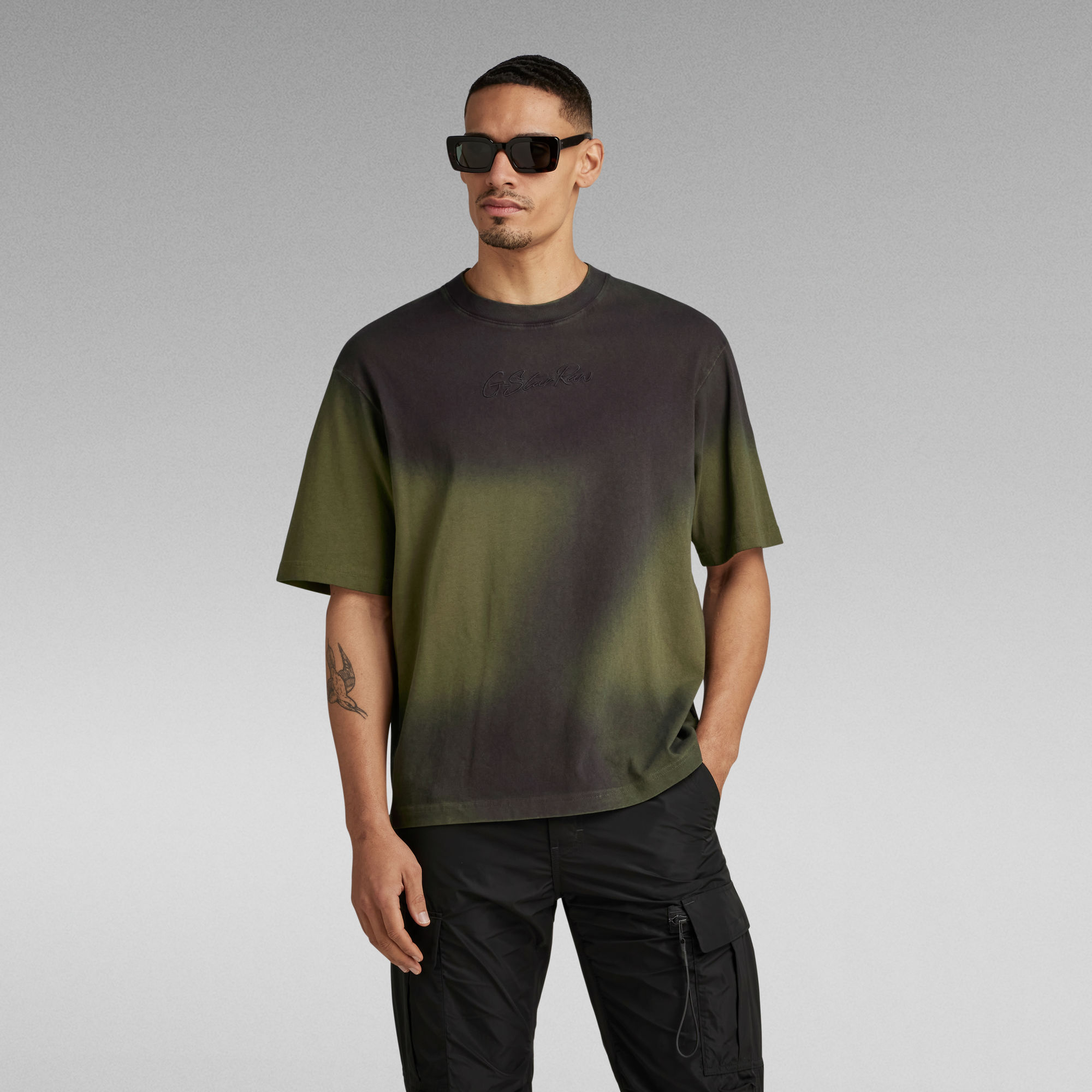 

Hand Sprayed Boxy T-Shirt - Groen - Heren
