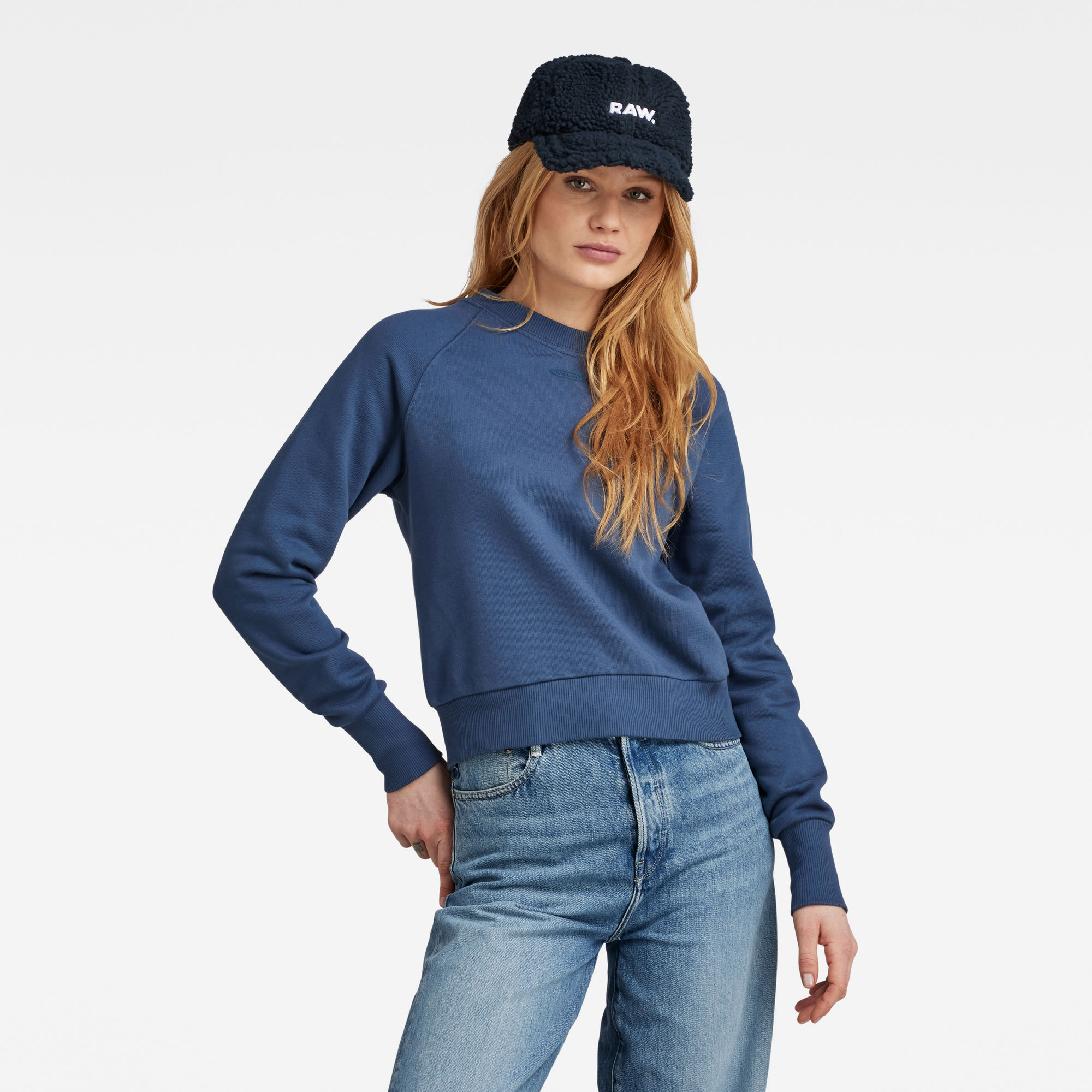 

Raglan Logo Sweater - Midden blauw - Dames