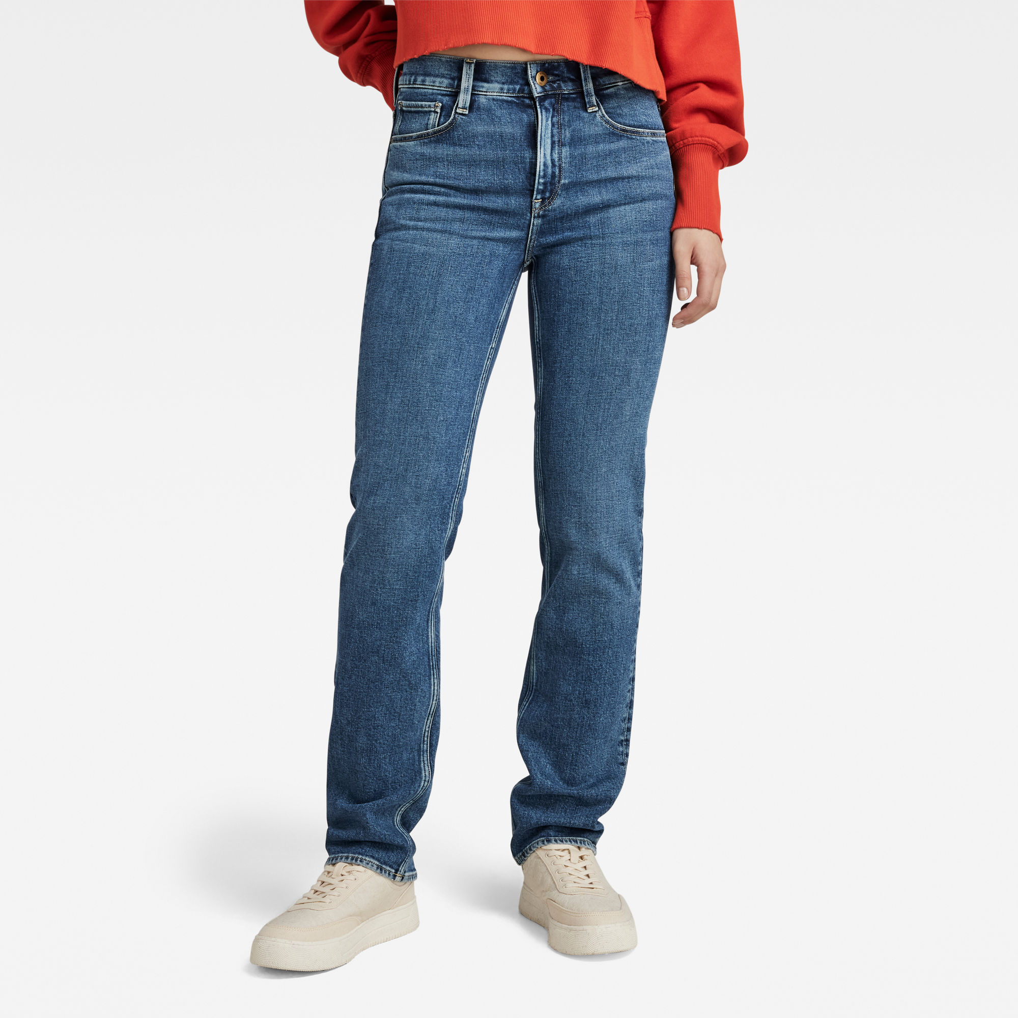 

Strace Straight Jeans - Midden blauw - Dames