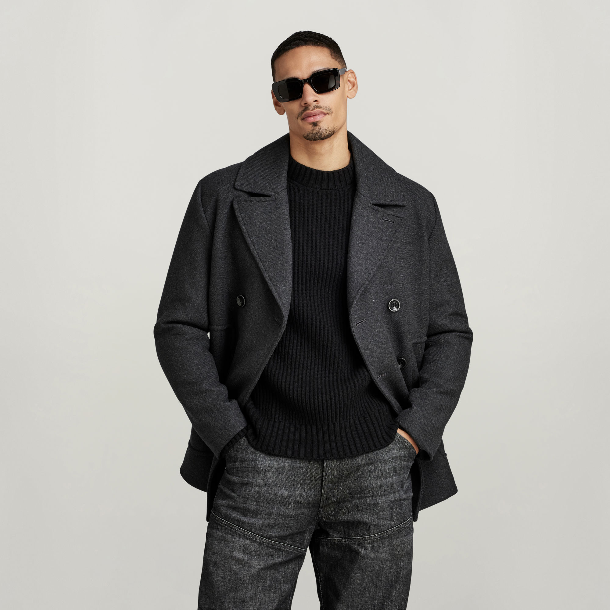 

Premium Wool Peacoat - Grijs - Heren