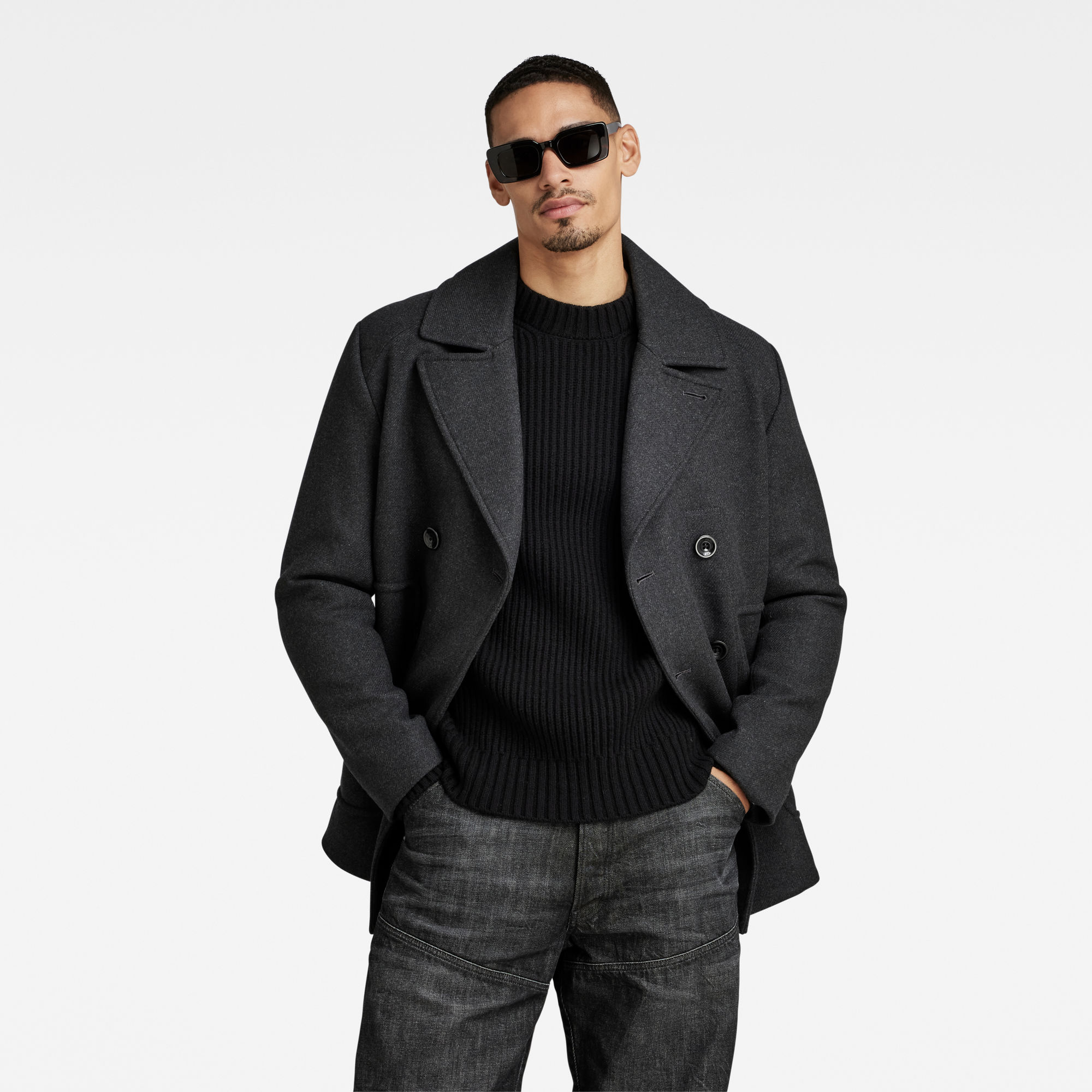 

Premium Wool Peacoat - Grijs - Heren