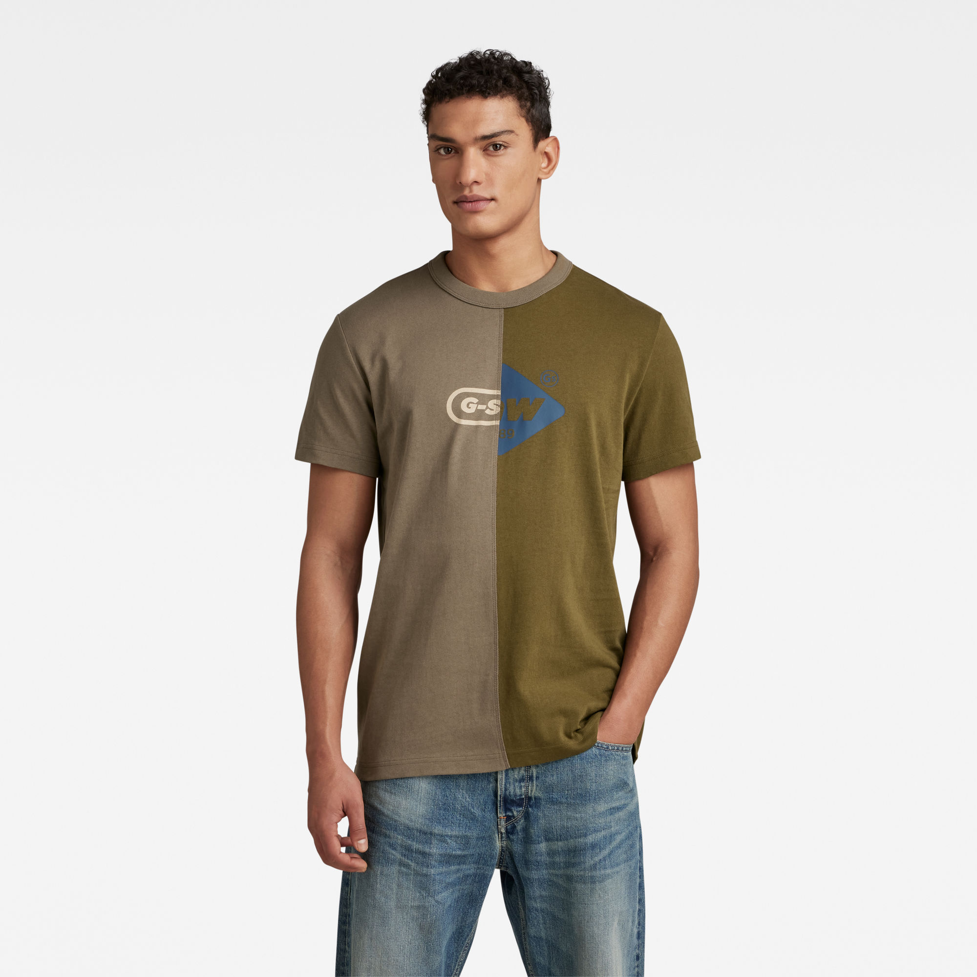 

Cut & Sew Graphic T-Shirt - Meerkleurig - Heren