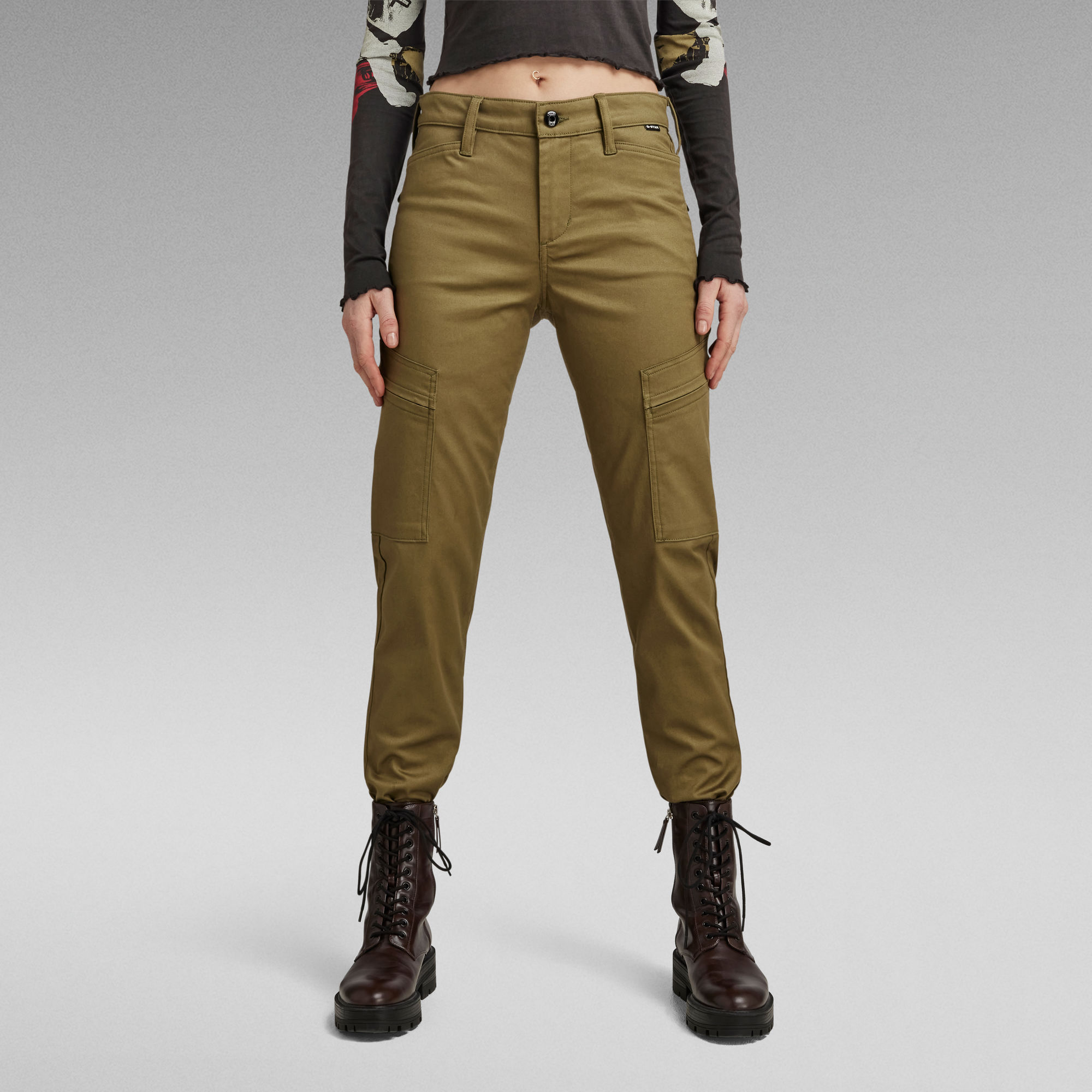 

Slim Cargo Pants - Green - Women