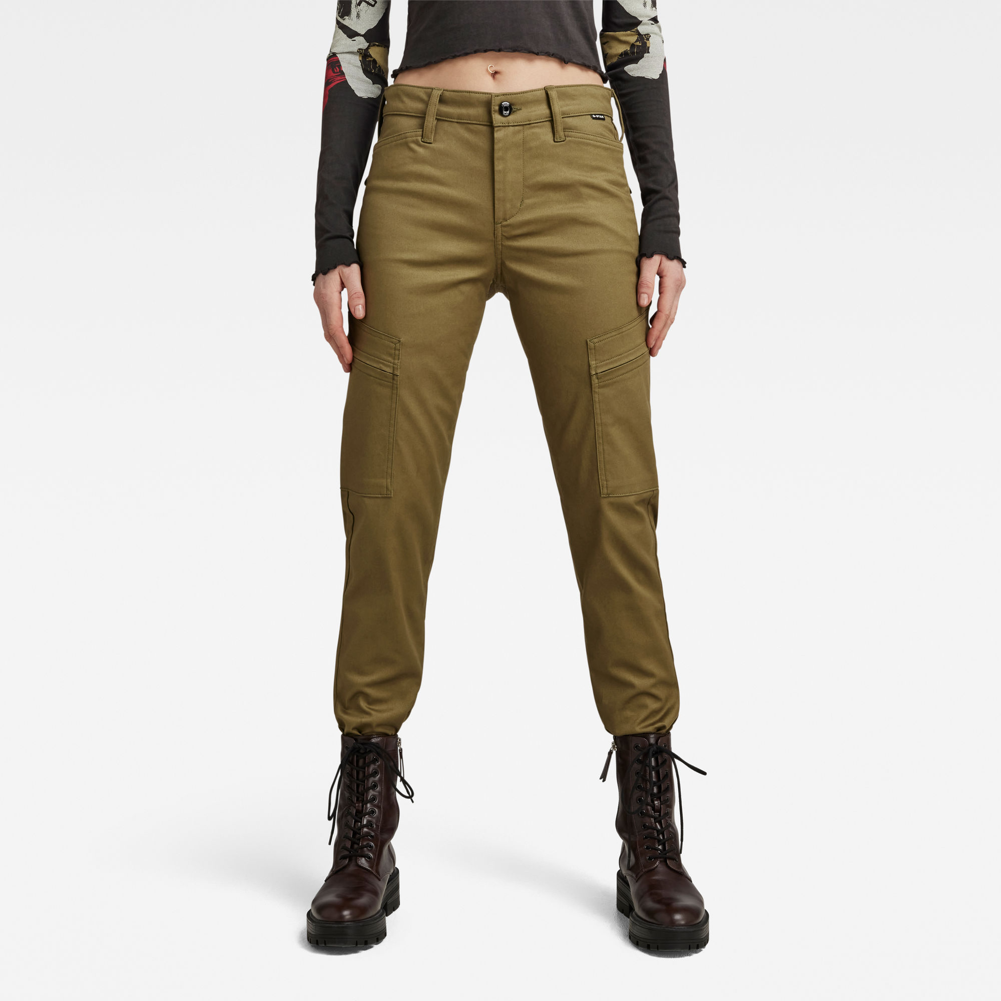 

Slim Cargo Broek - Groen - Dames