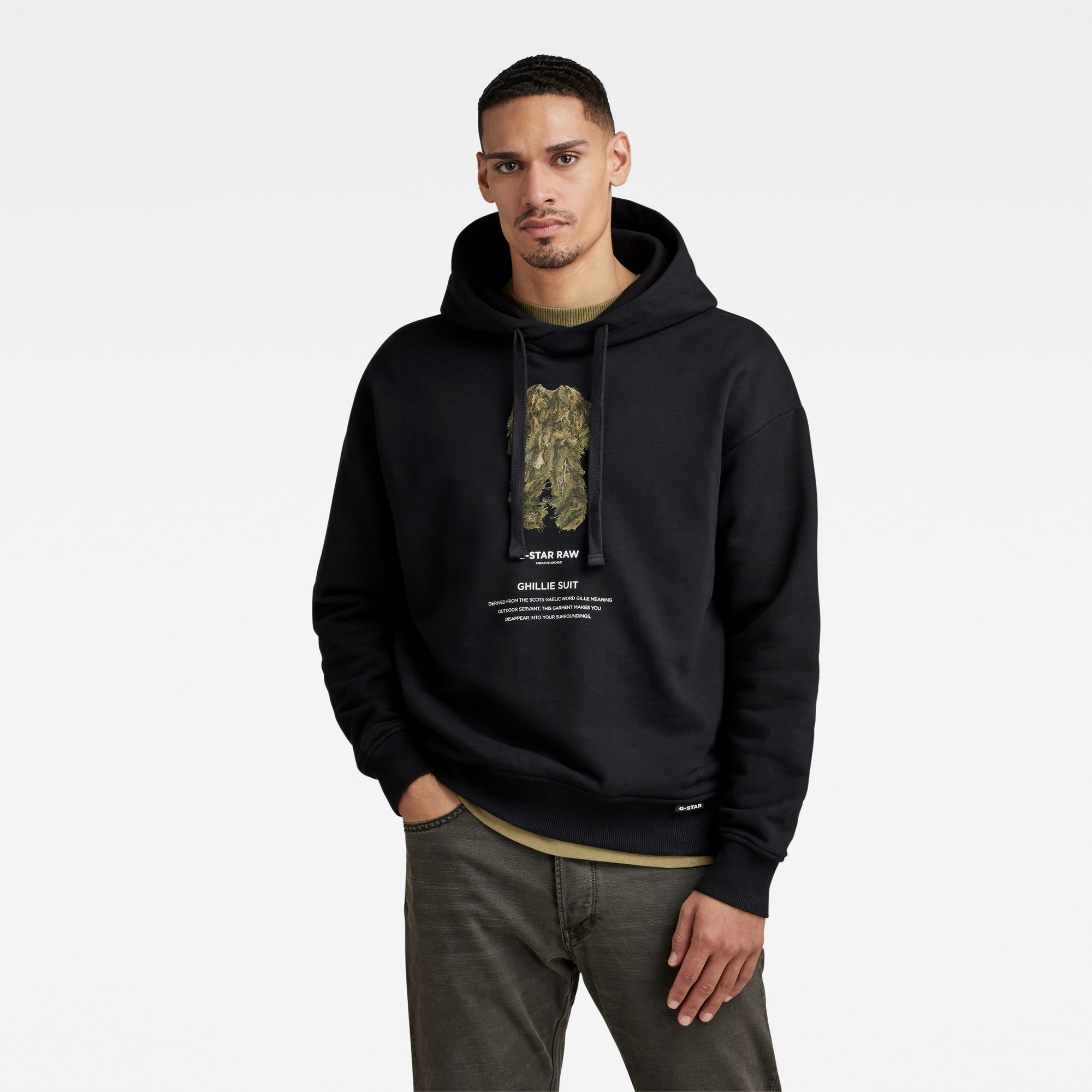 

Archive Hooded Loose Sweater - dk black ghillie suit - Men