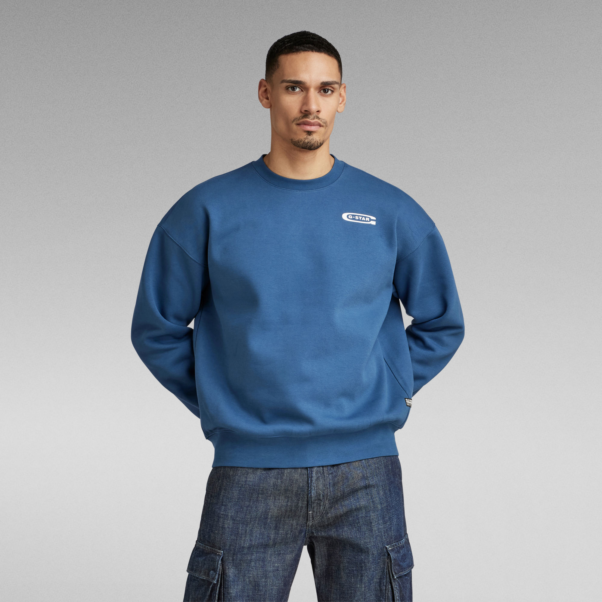 

Old Skool Back Graphic Loose Sweater - Medium blue - Men