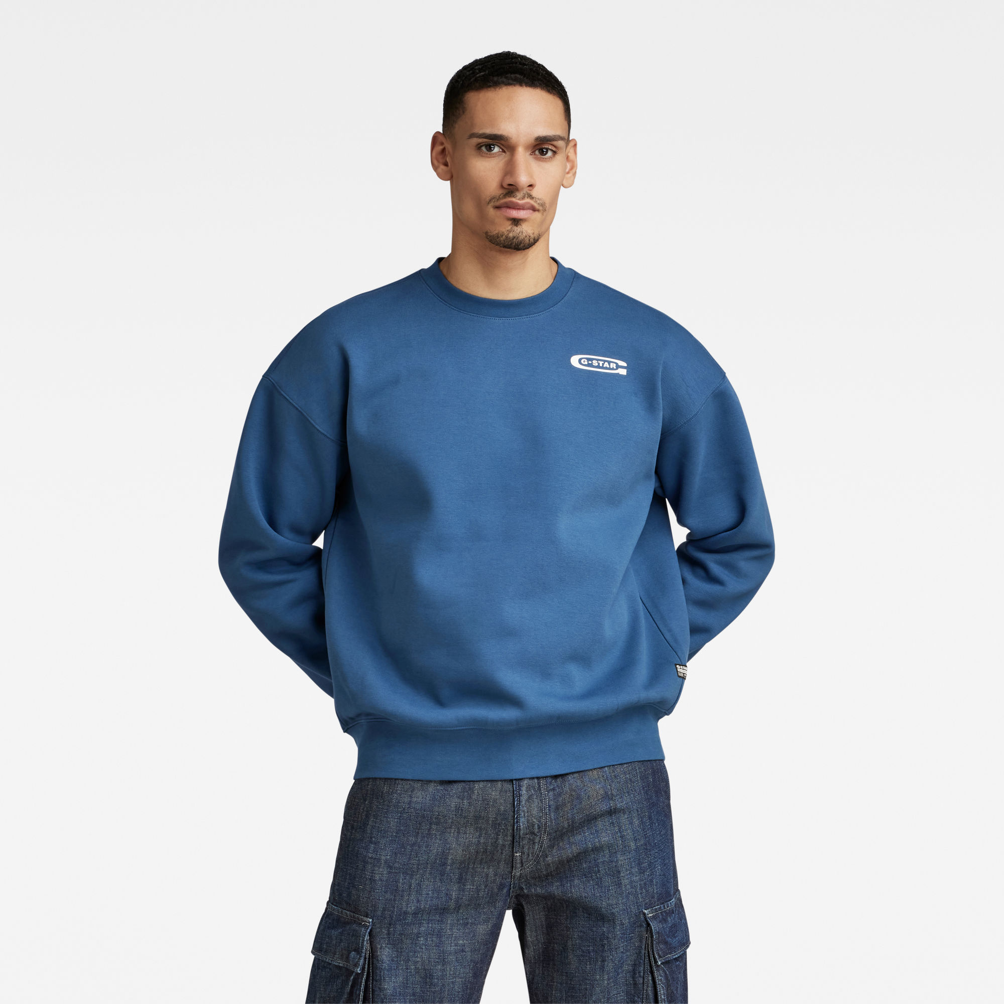 

Old Skool Back Graphic Loose Sweatshirt - Mittelblau - Herren
