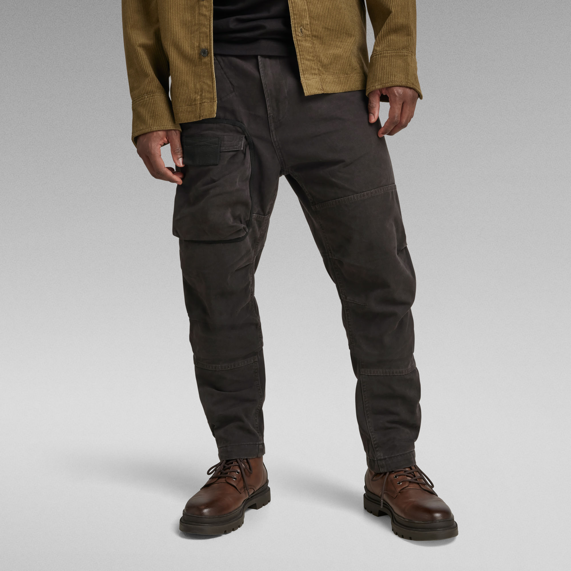 

3D Regular Tapered Cargo Pants - Black - Men