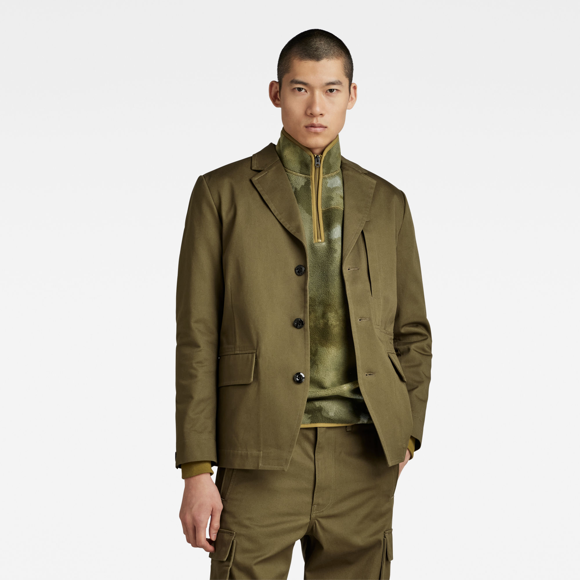 

Chore 3-Knoop Casual Blazer - Groen - Heren