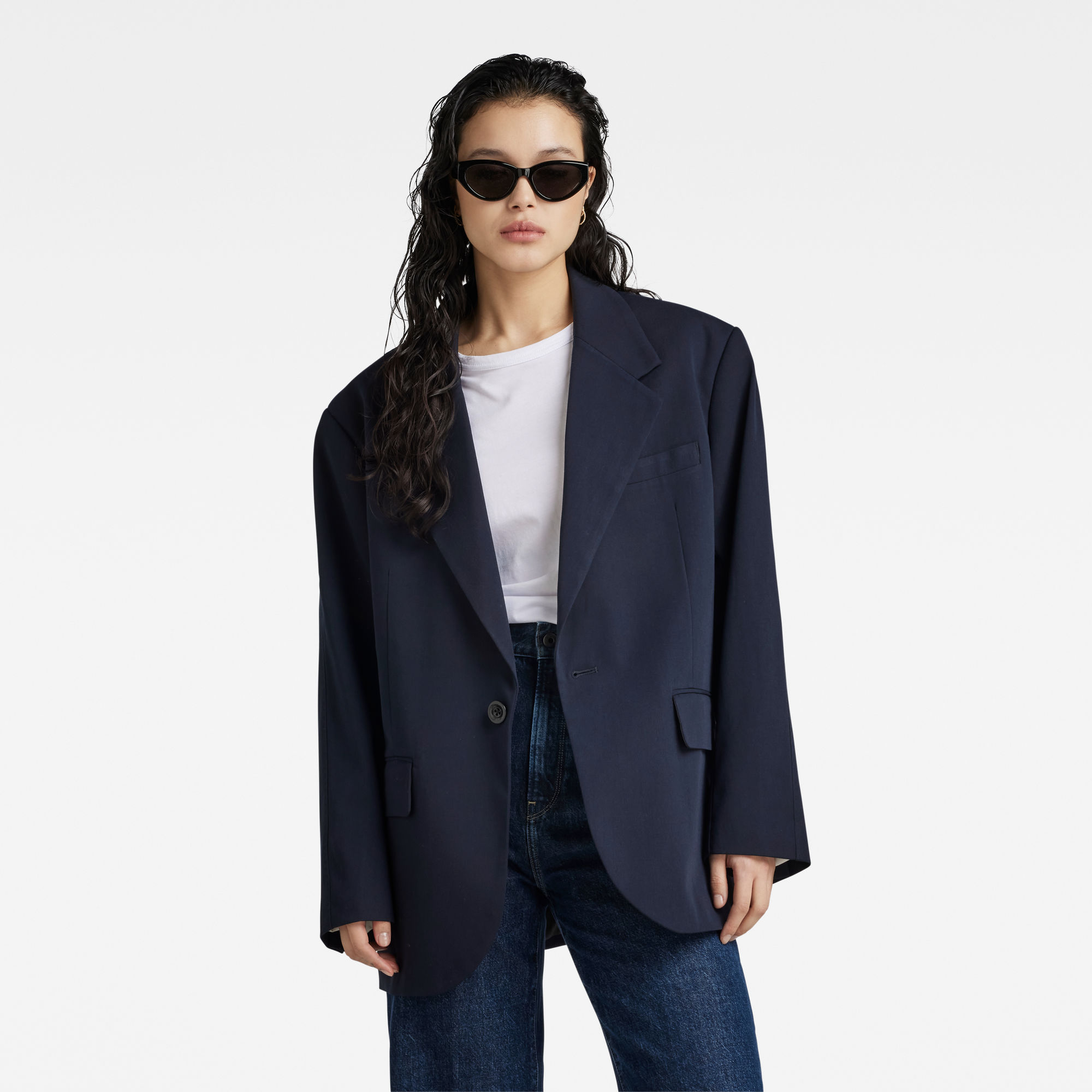 

Big Boyfriend Oversized Blazer - Donkerblauw - Dames
