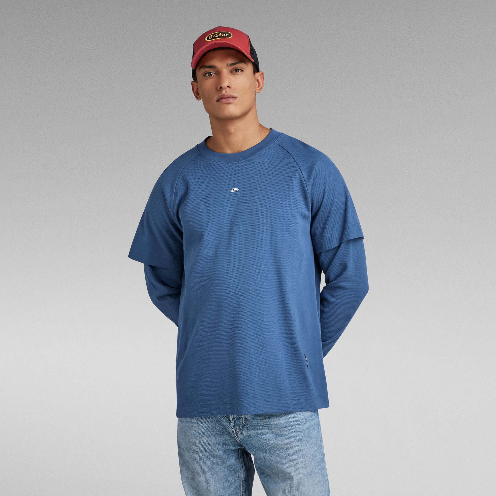 

Moto Loose T-Shirt - Medium blue - Men