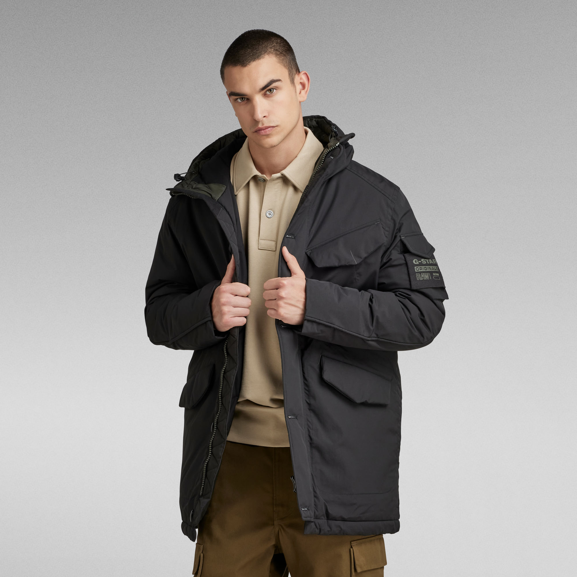 

Vodan Padded Hooded Parka - Black - Men