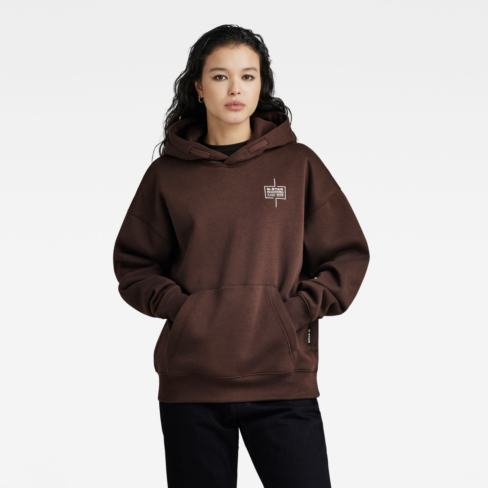 

Unisex Core Loose Hooded Sweater - Brown - Men