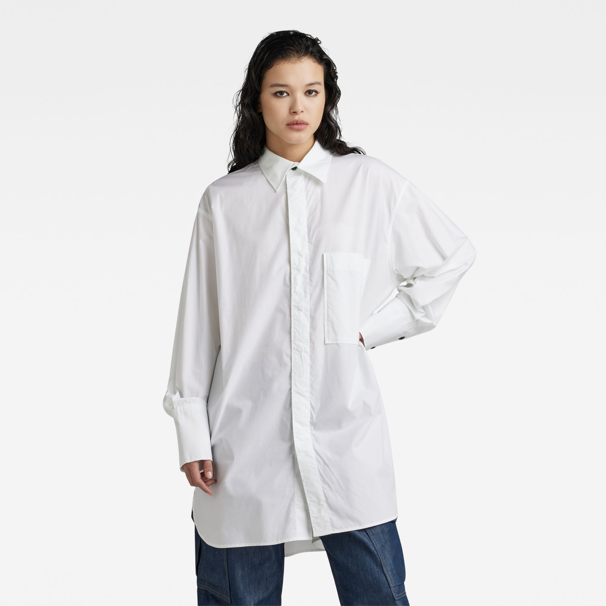 

Oversized Boyfriend Shirt - White - Women