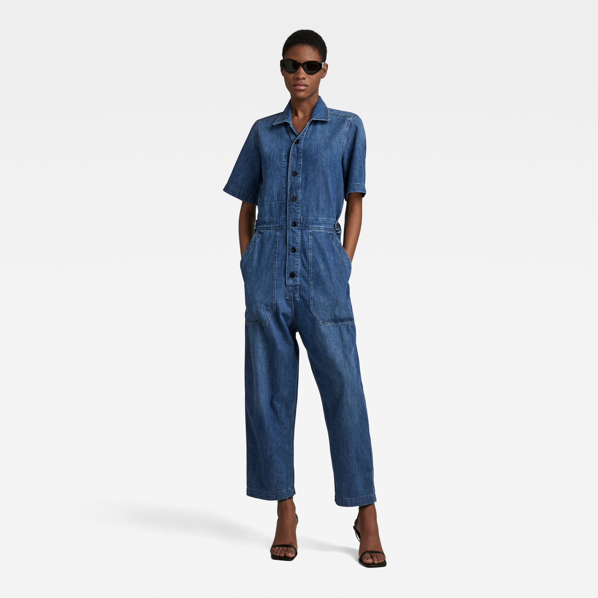 

Relaxed Jumpsuit - Medium blue - Women