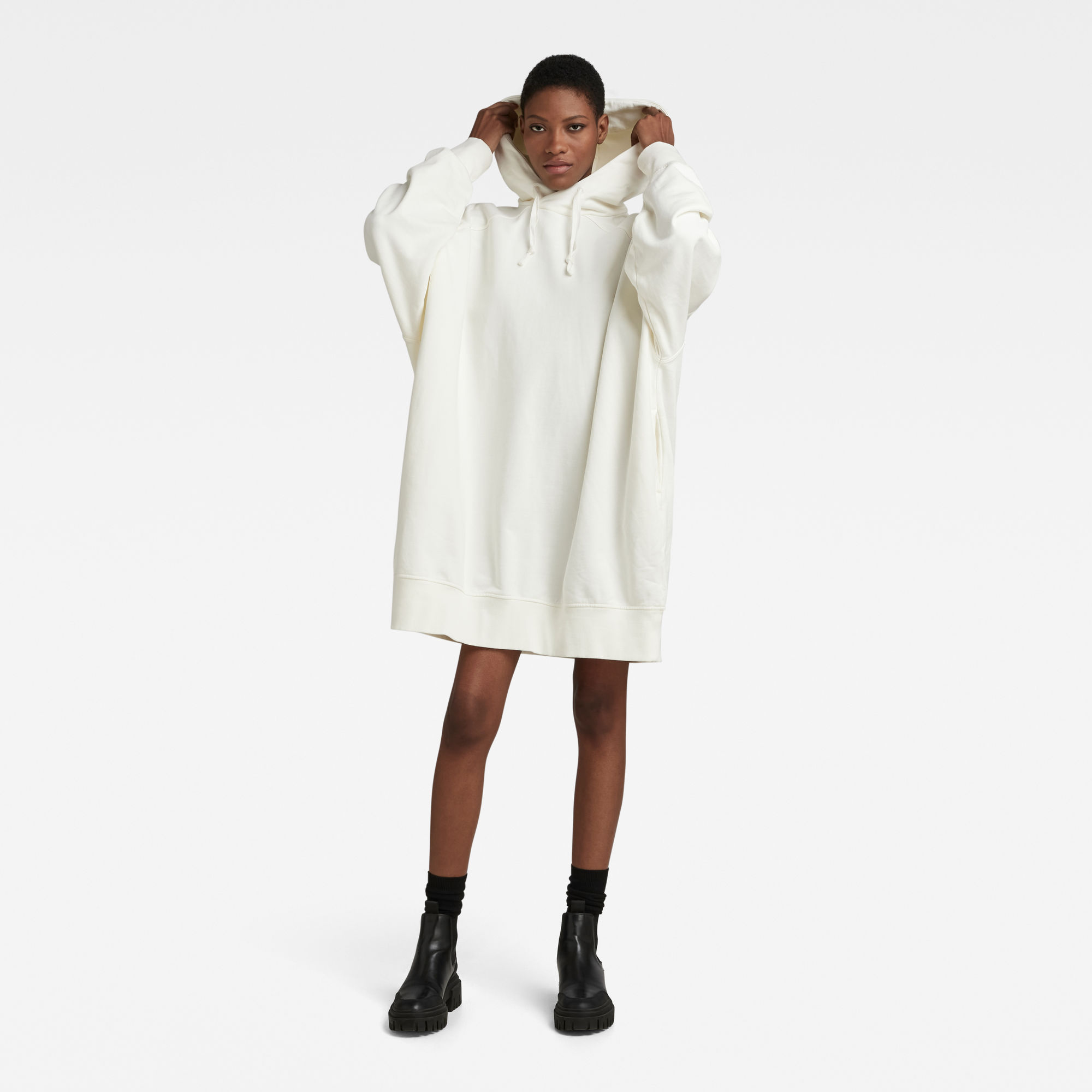 

XXL Hoodie Jurk - Wit - Dames
