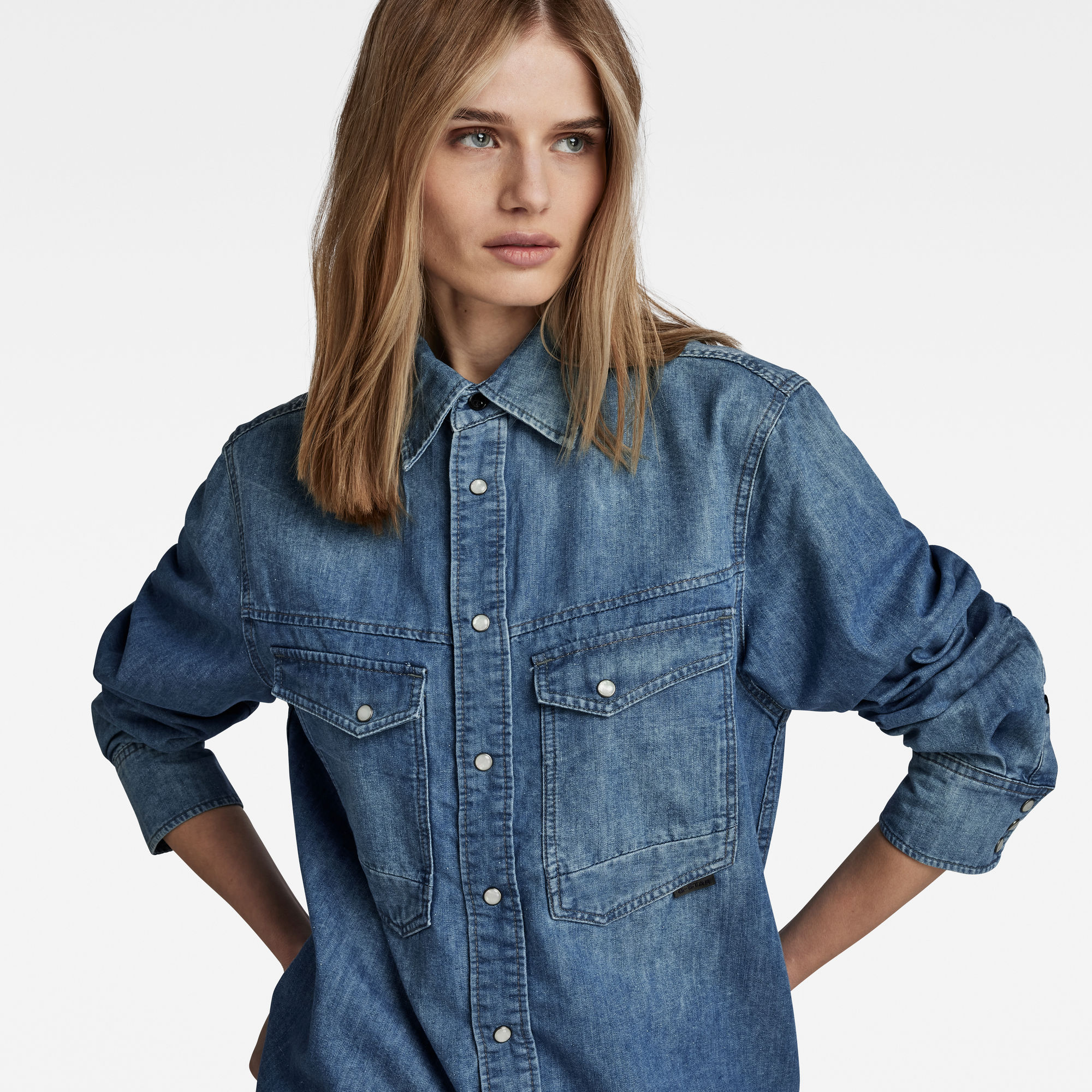 G-Star RAW Unisex Premium Dakota Regular Shirt Evergreen Midden blauw Heren