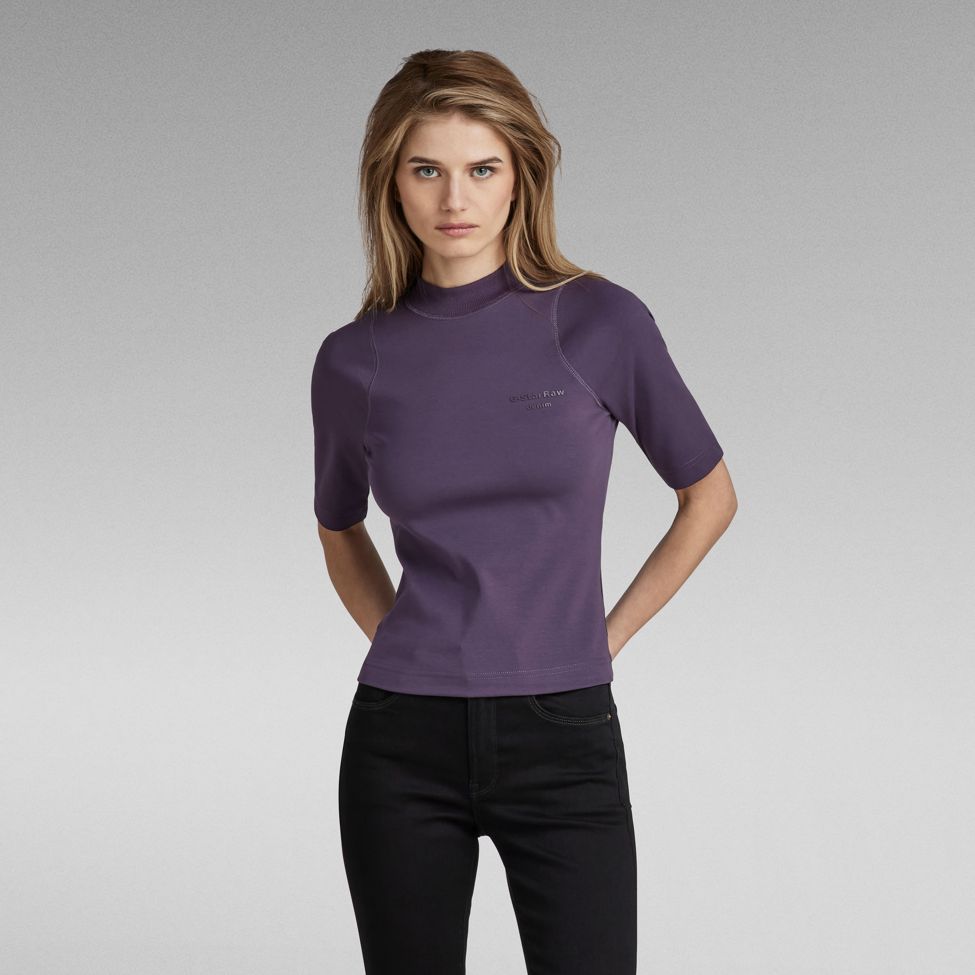 Cycling Ultra Slim Cropped T-Shirt - Lila - Damen