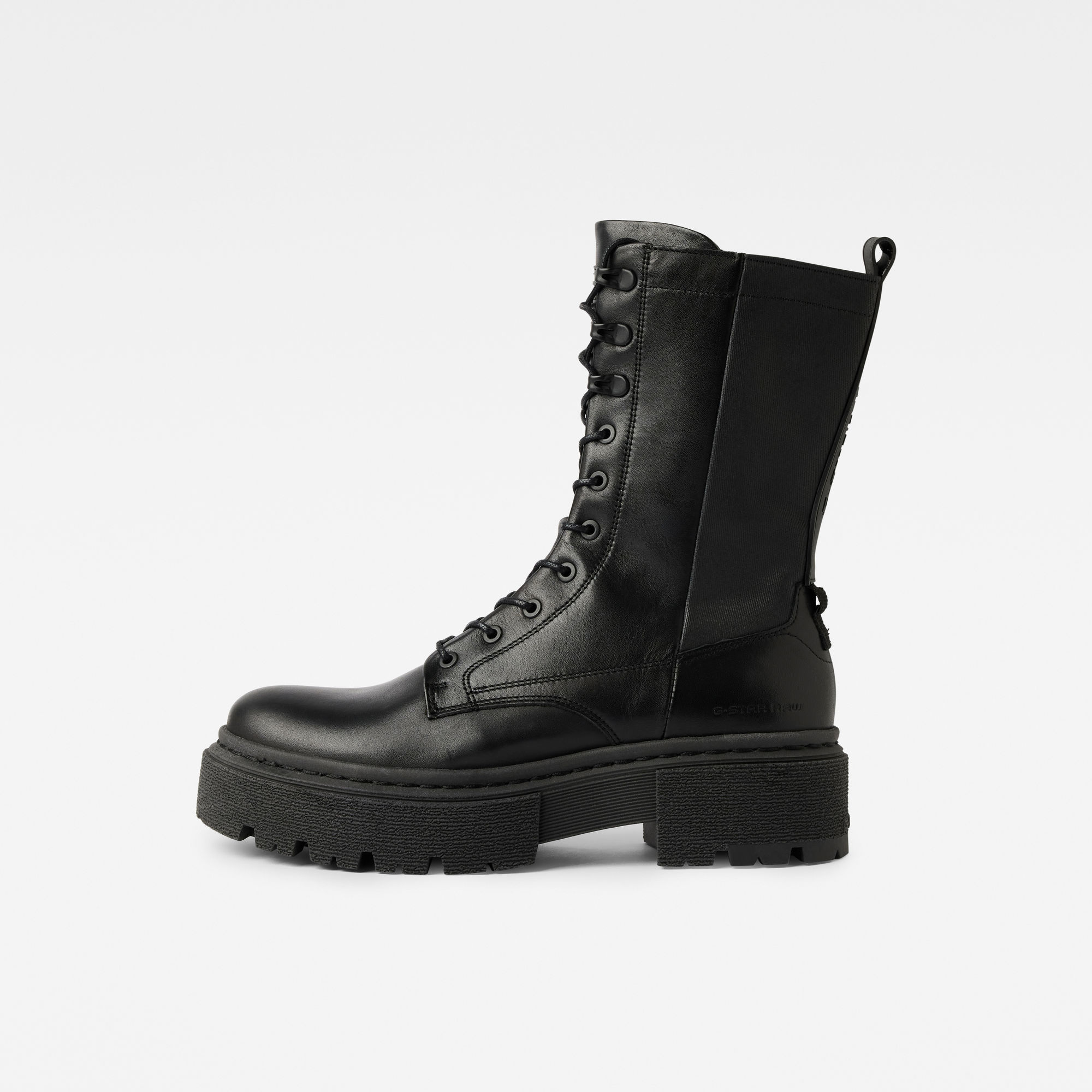 

Kafey Performance High Lederen Denim Boots - Zwart - Dames