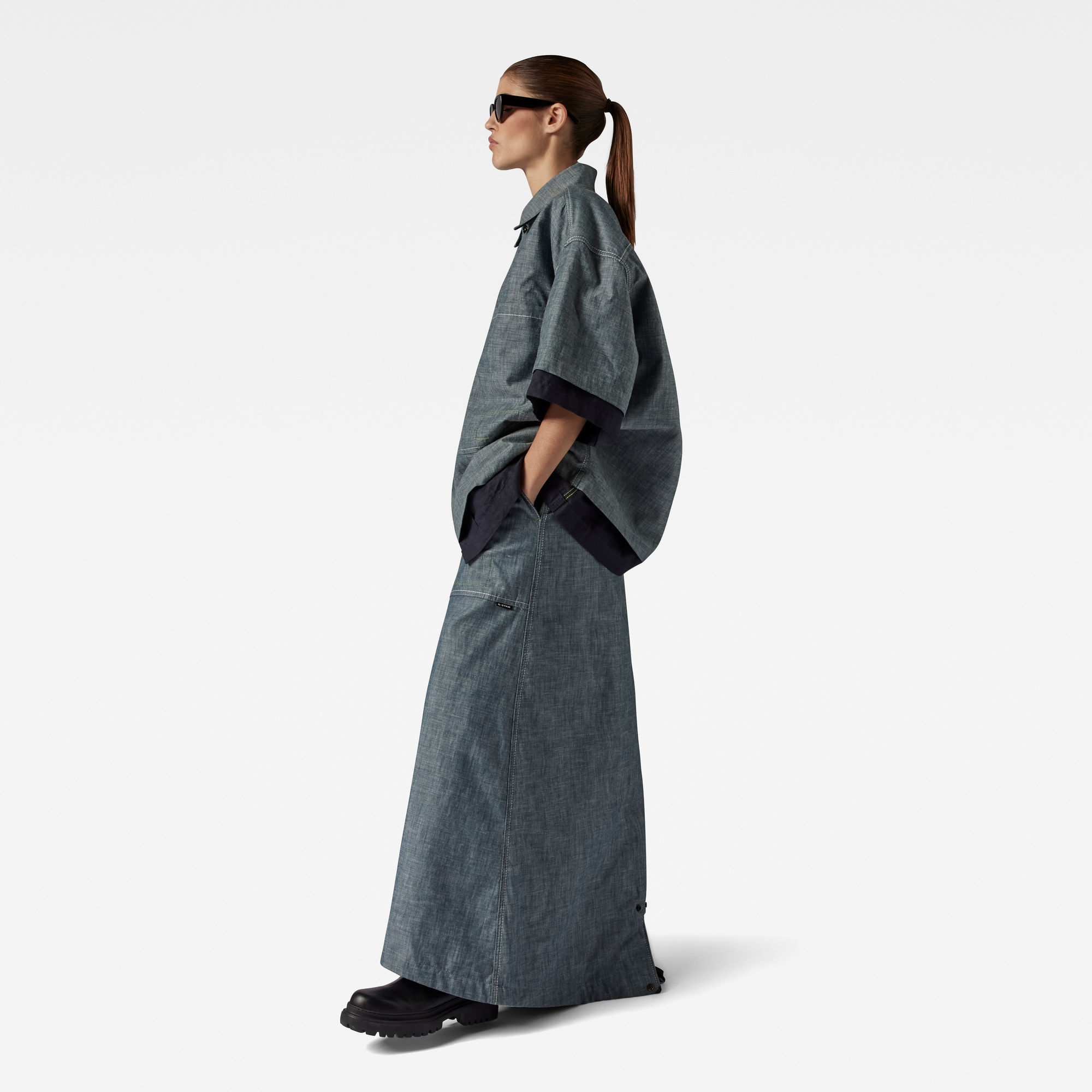

Unisex GSRR Reversible Boxy Shirt - Donkerblauw - Dames