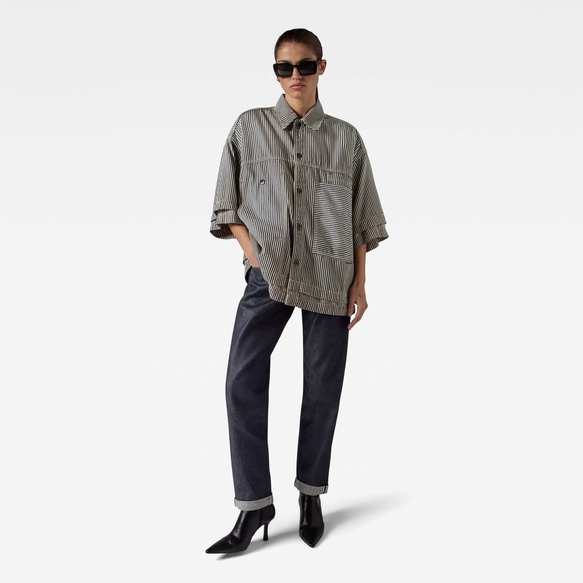 

Unisex Premium E Double Shirt - Midden blauw - Dames