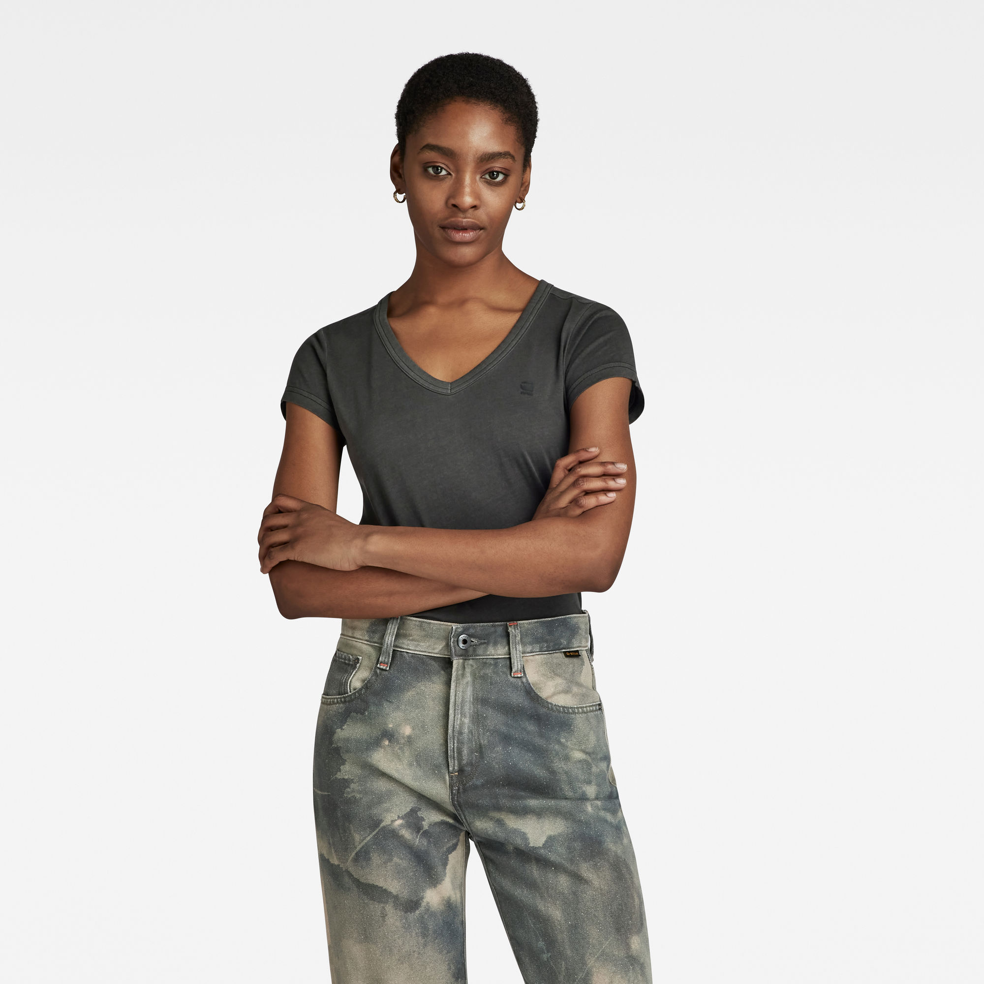 

Eyben Slim V-Neck Top - Schwarz - Damen