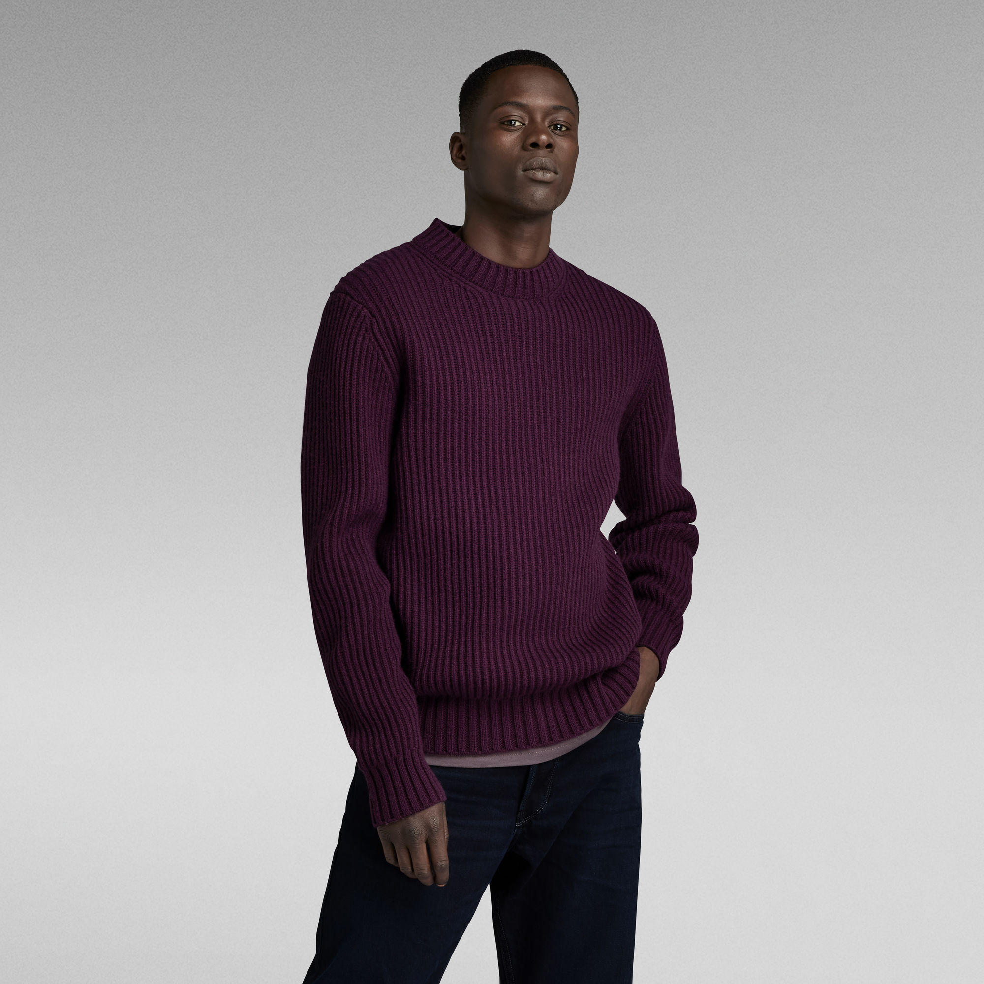 Essential Knitted Pullover - Lila - Herren