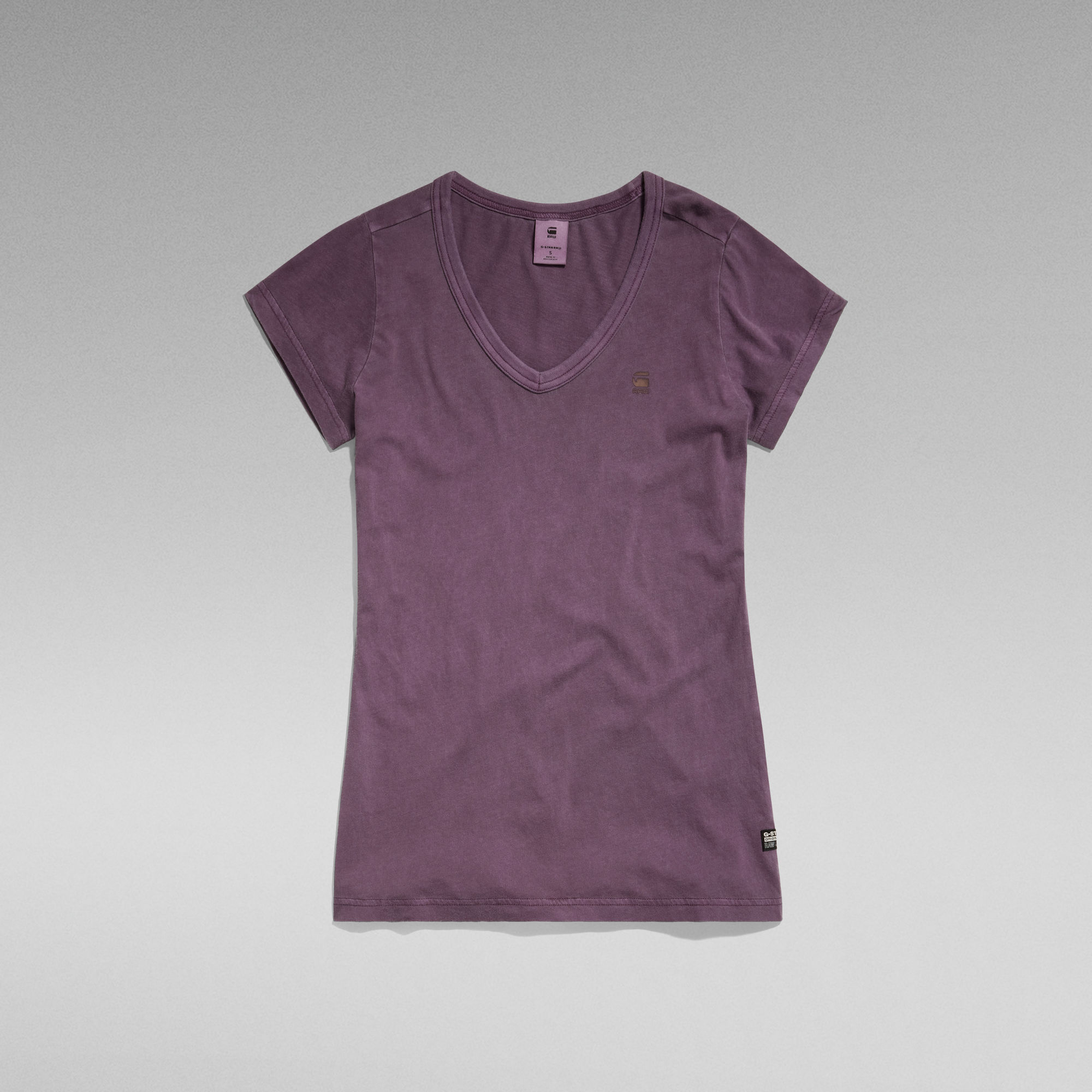 Thumbnail - Eyben Slim V-Neck Top - Lila - Damen