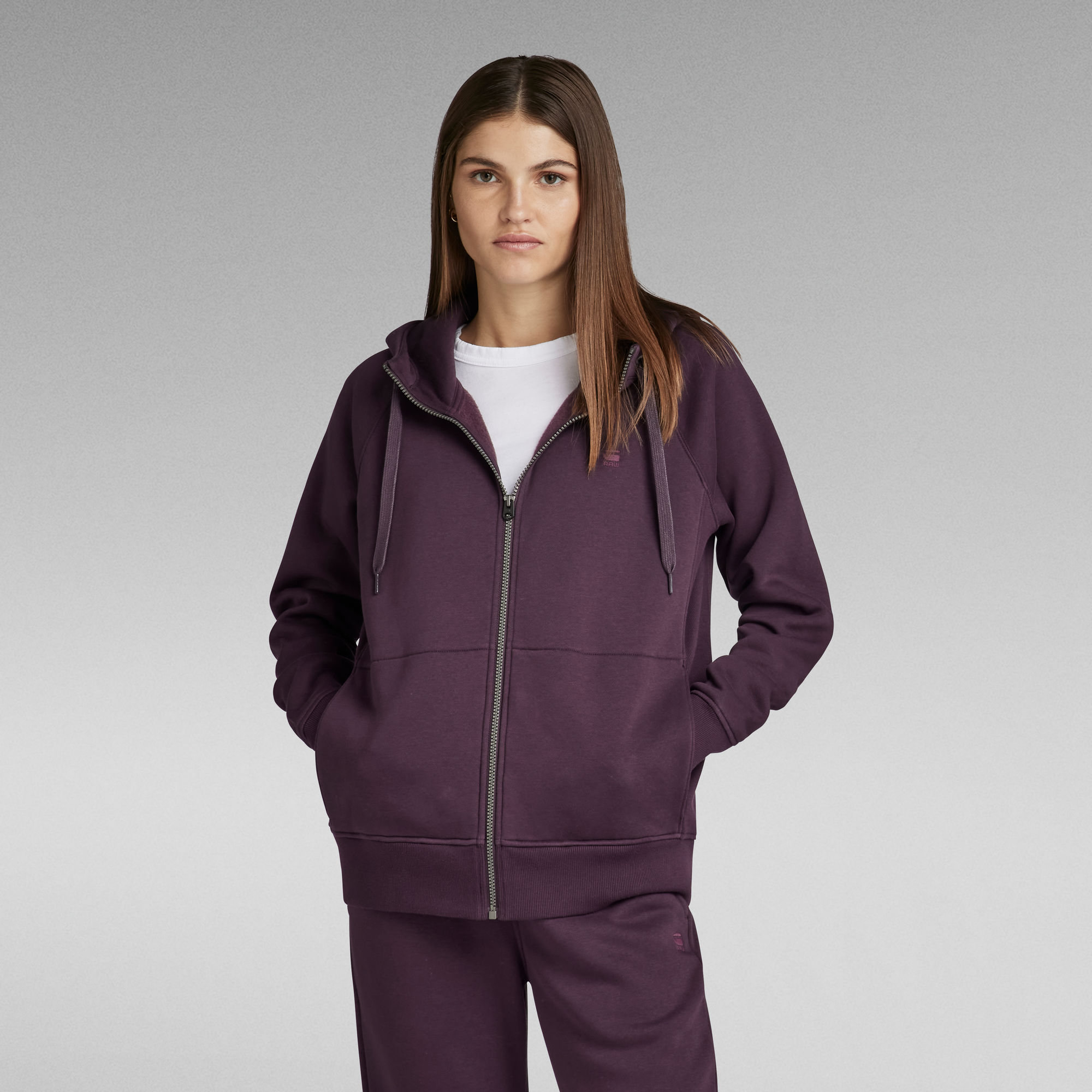 Premium Core 2.1 Hooded Zip Thru Sweatshirt - Lila - Damen