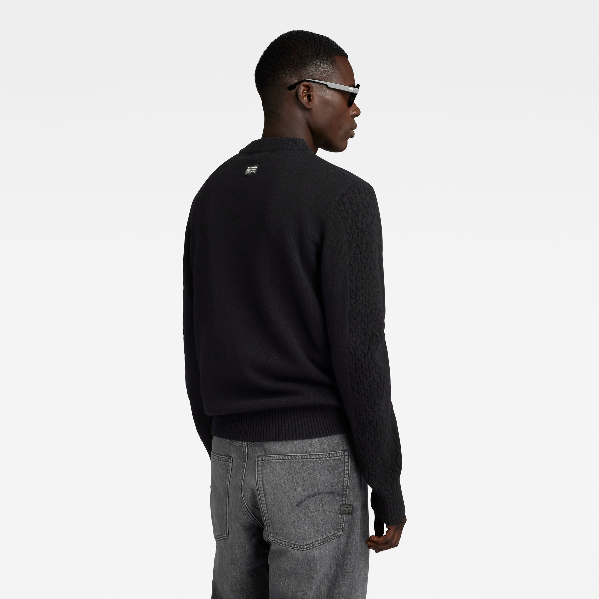 G-Star RAW Gebreide Trui Cable Zwart Heren
