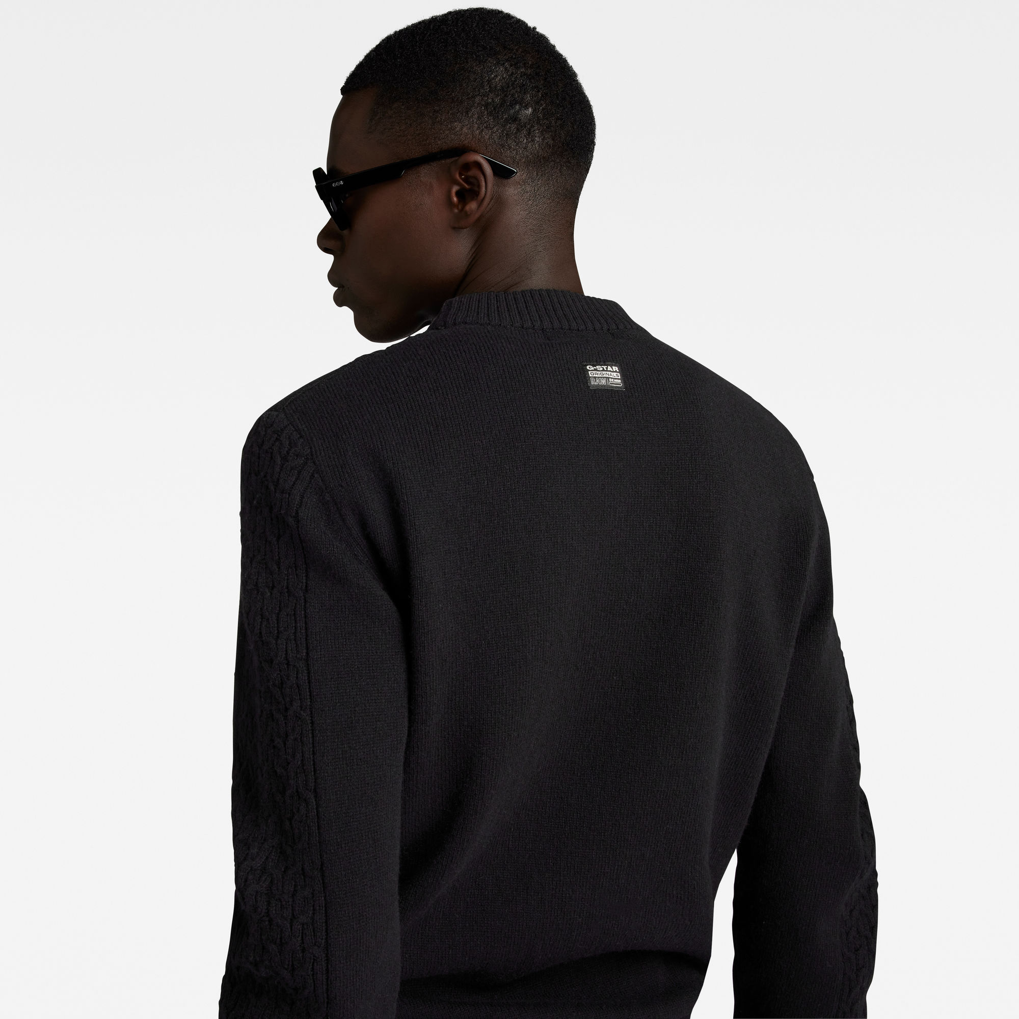 G-Star RAW Gebreide Trui Cable Zwart Heren