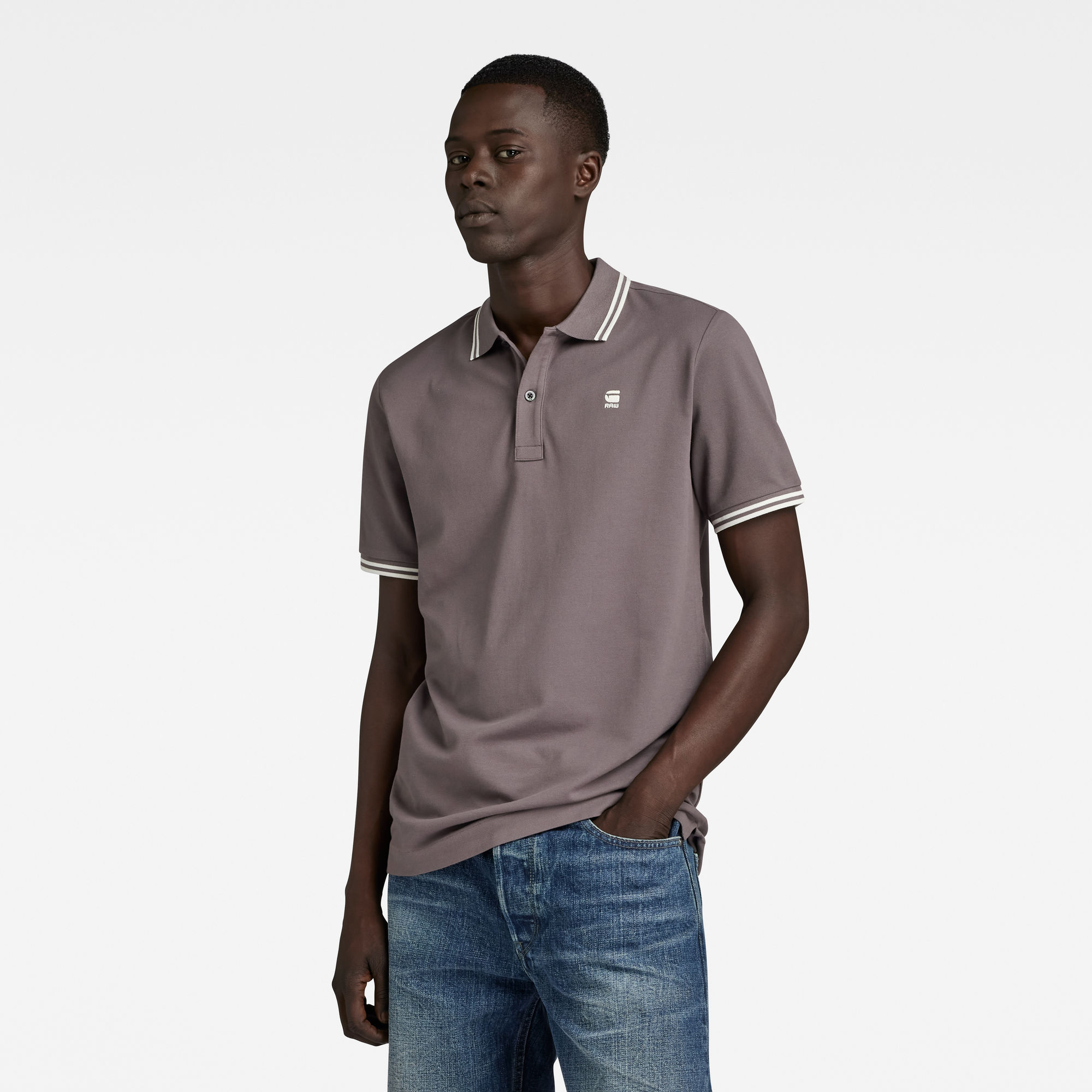 

Dunda Slim Stripe Poloshirt - Grau - Herren