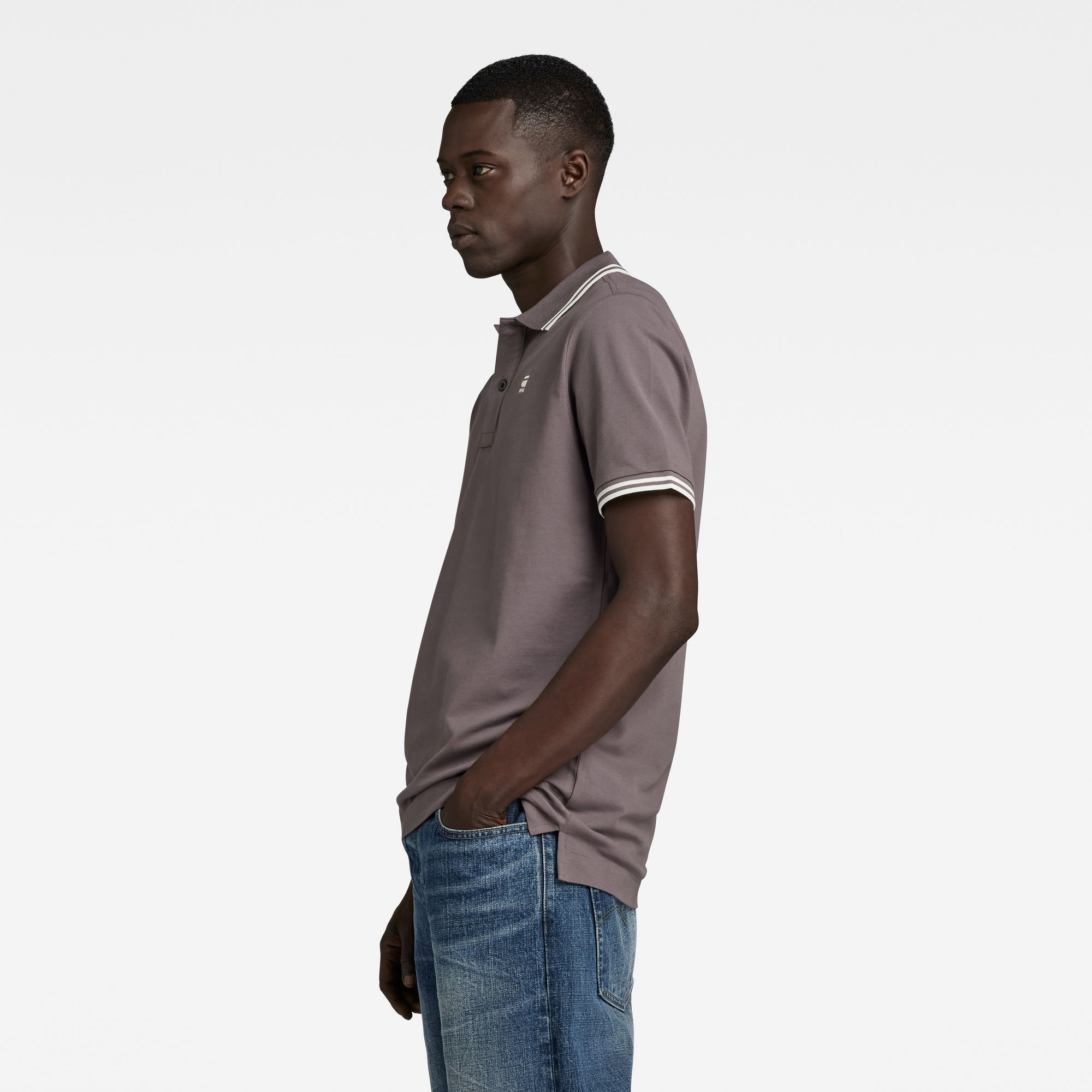 G-Star RAW Dunda Slim Stripe Polo Grijs Heren