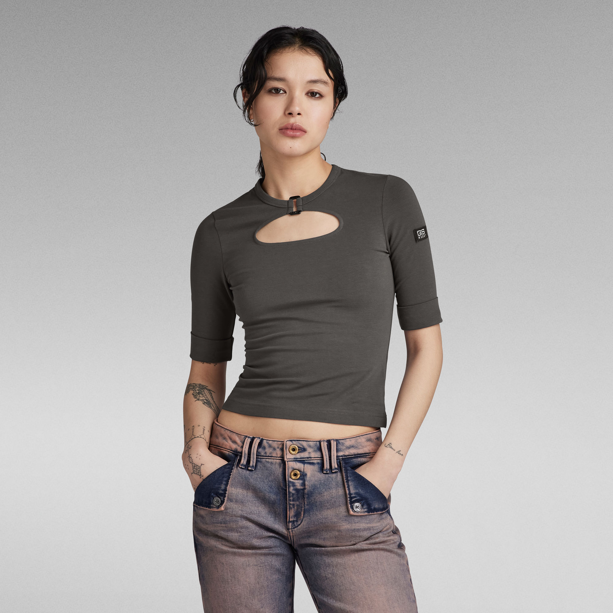 

Y2K T-Shirt Square Ring - Grijs - Dames