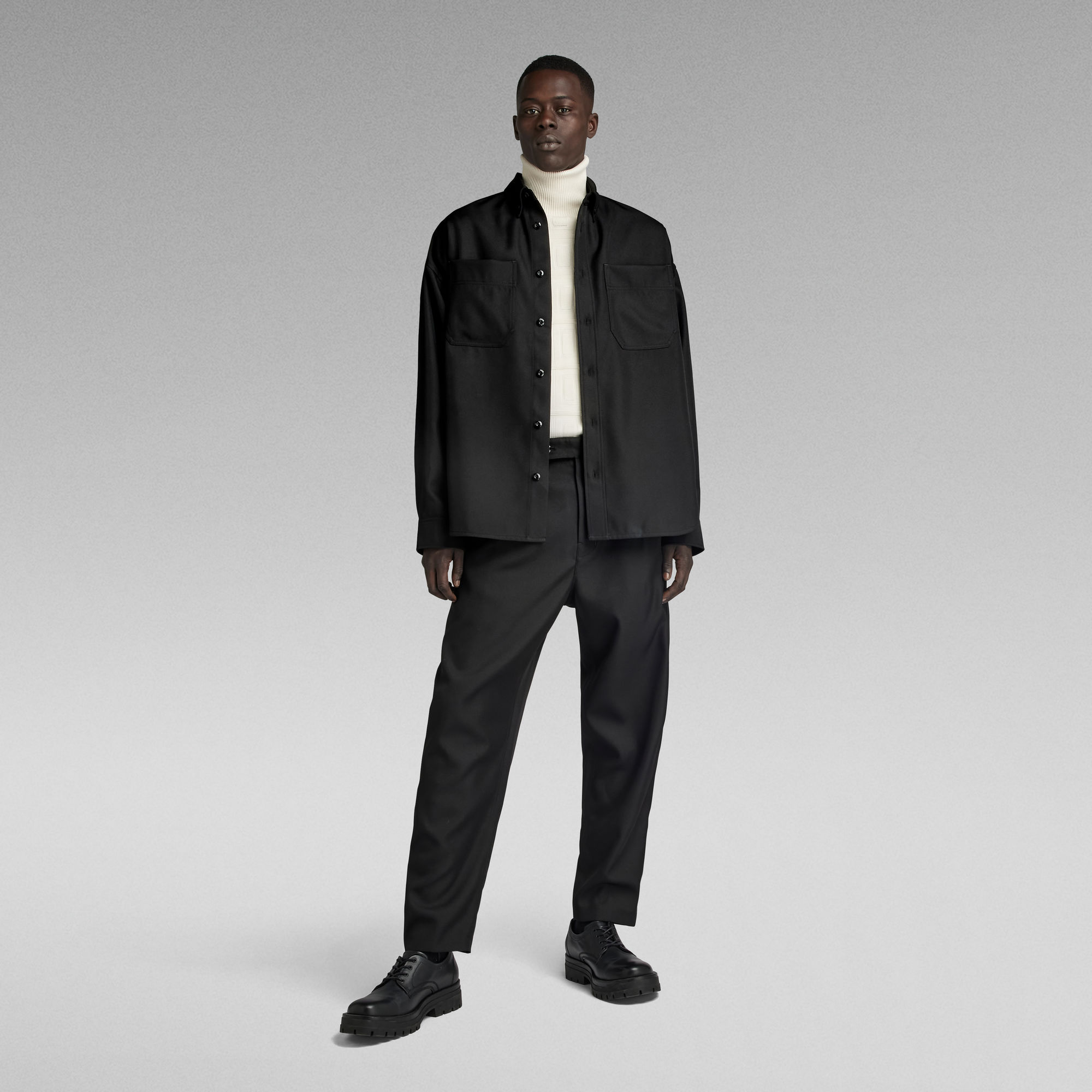 

TP Button Down Oversized Shirt - Black - Men