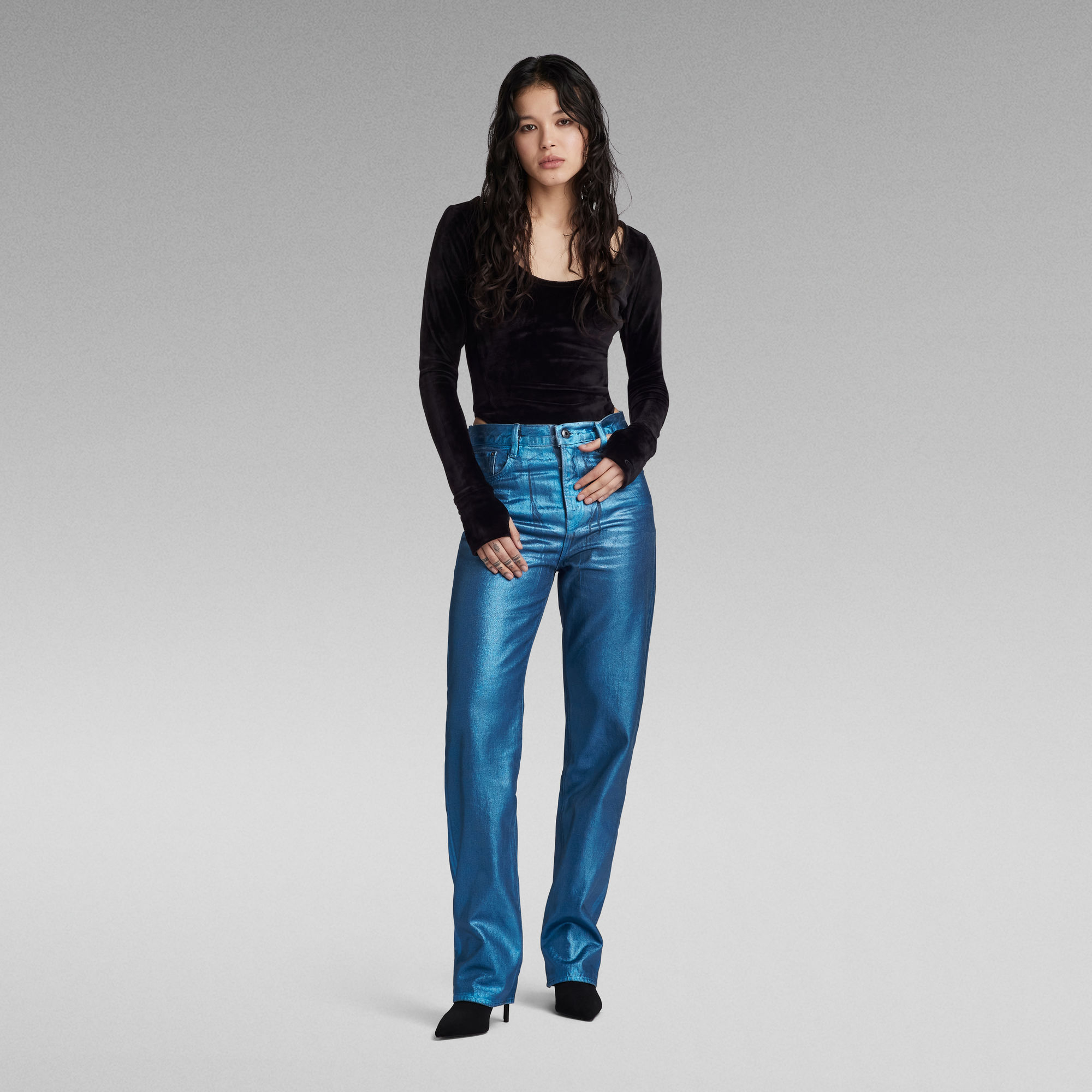 

Viktoria High Straight Jeans - Dark blue - Women