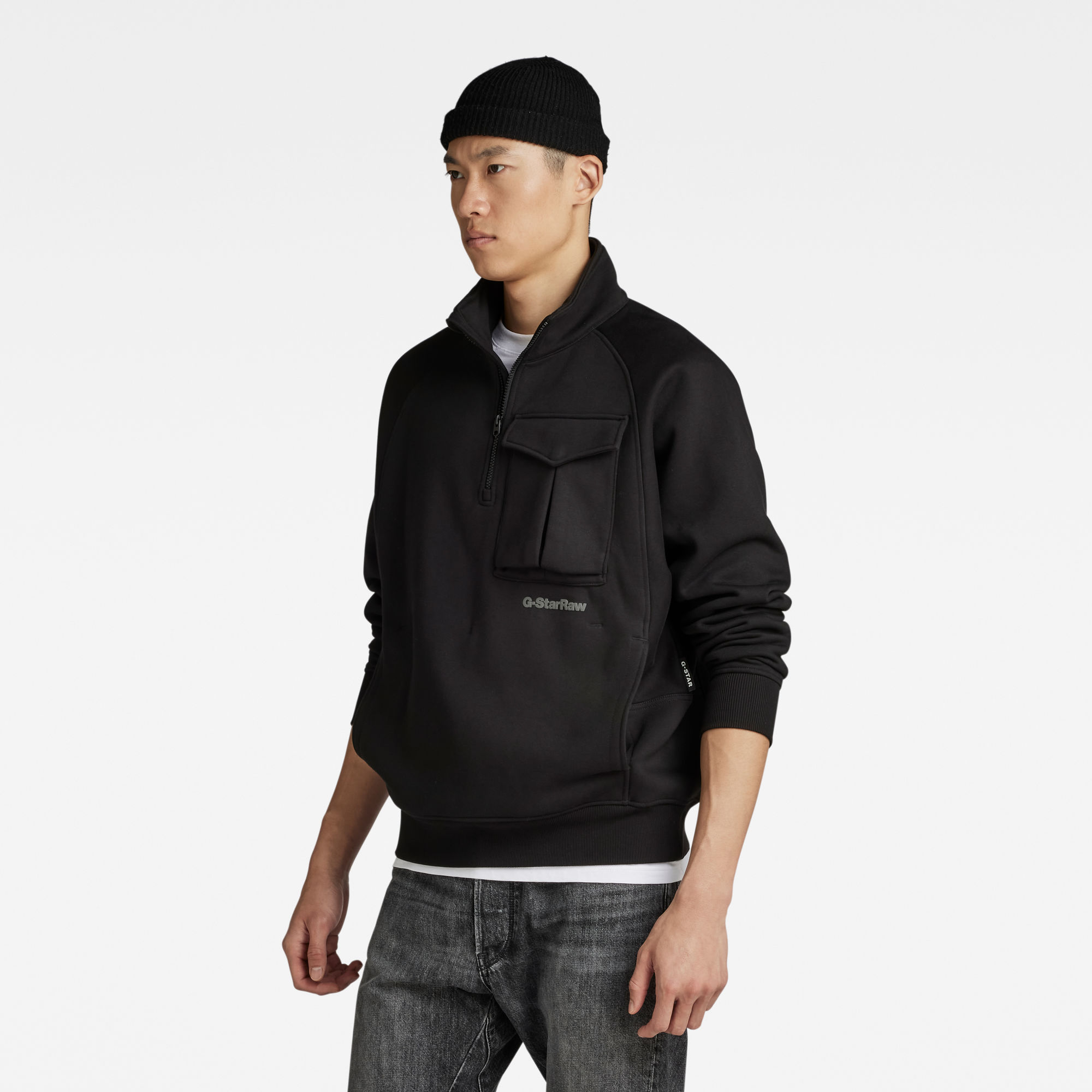 G-Star RAW Anorak Loose Sweater Zwart Heren
