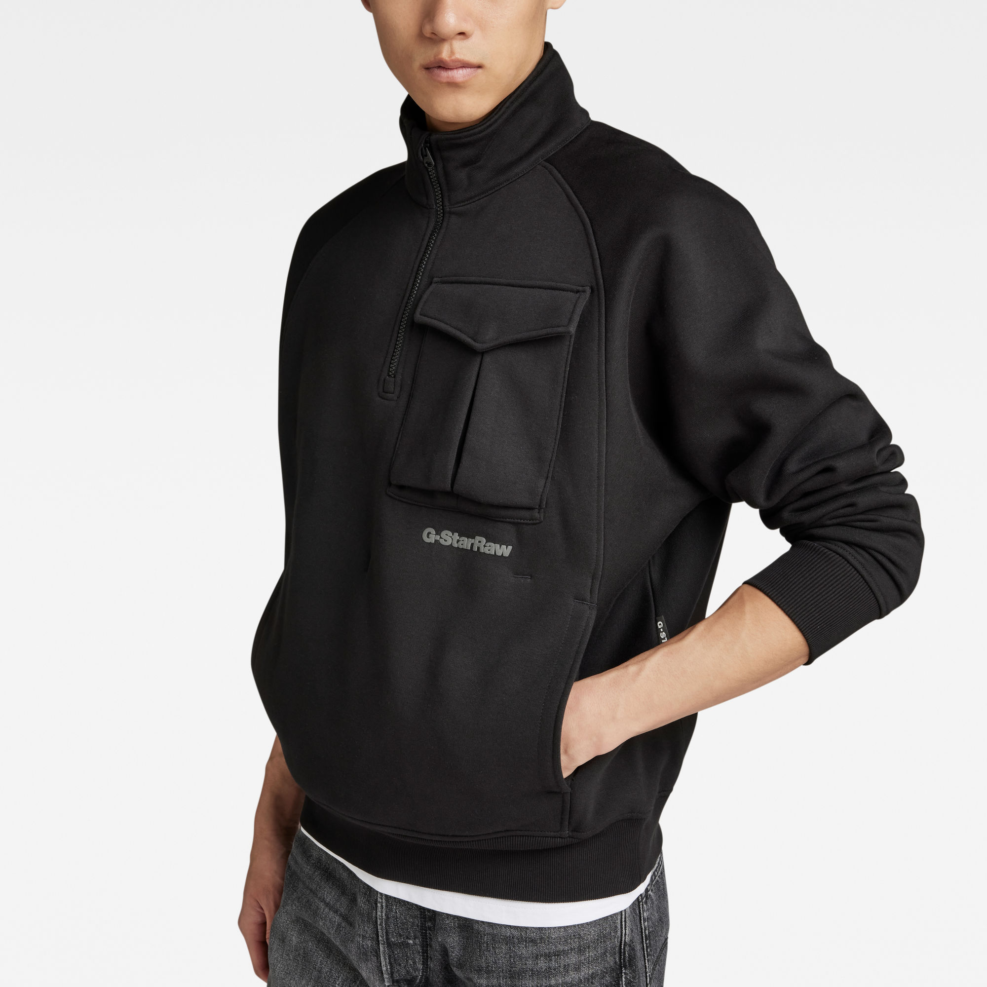 G-Star RAW Anorak Loose Sweater Zwart Heren