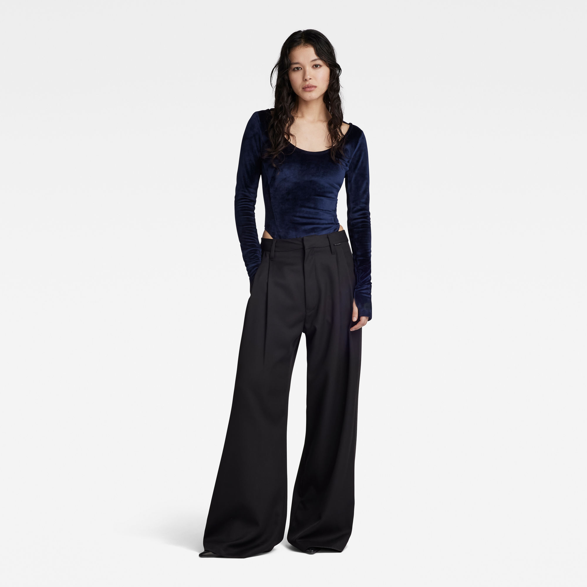 

Loose Pleated Holiday Broek - Zwart - Dames