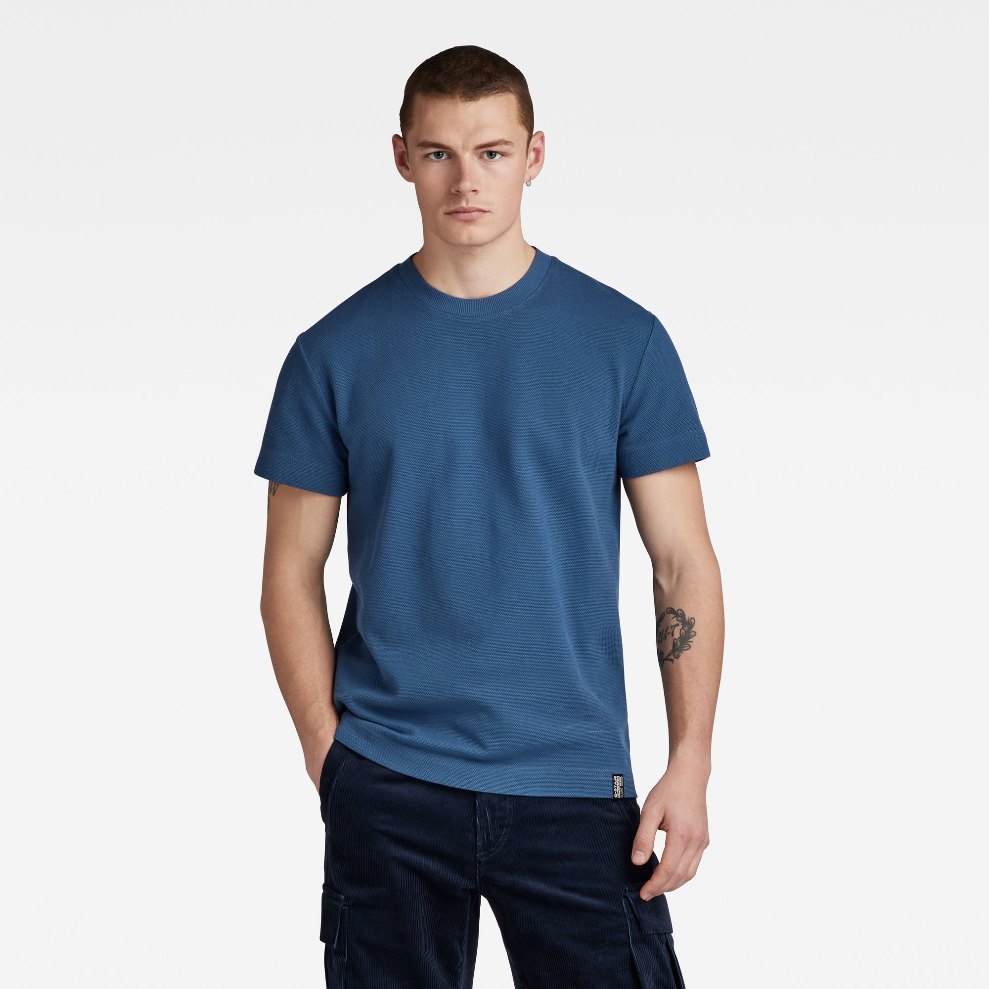 

Essential Pique T-Shirt - Midden blauw - Heren