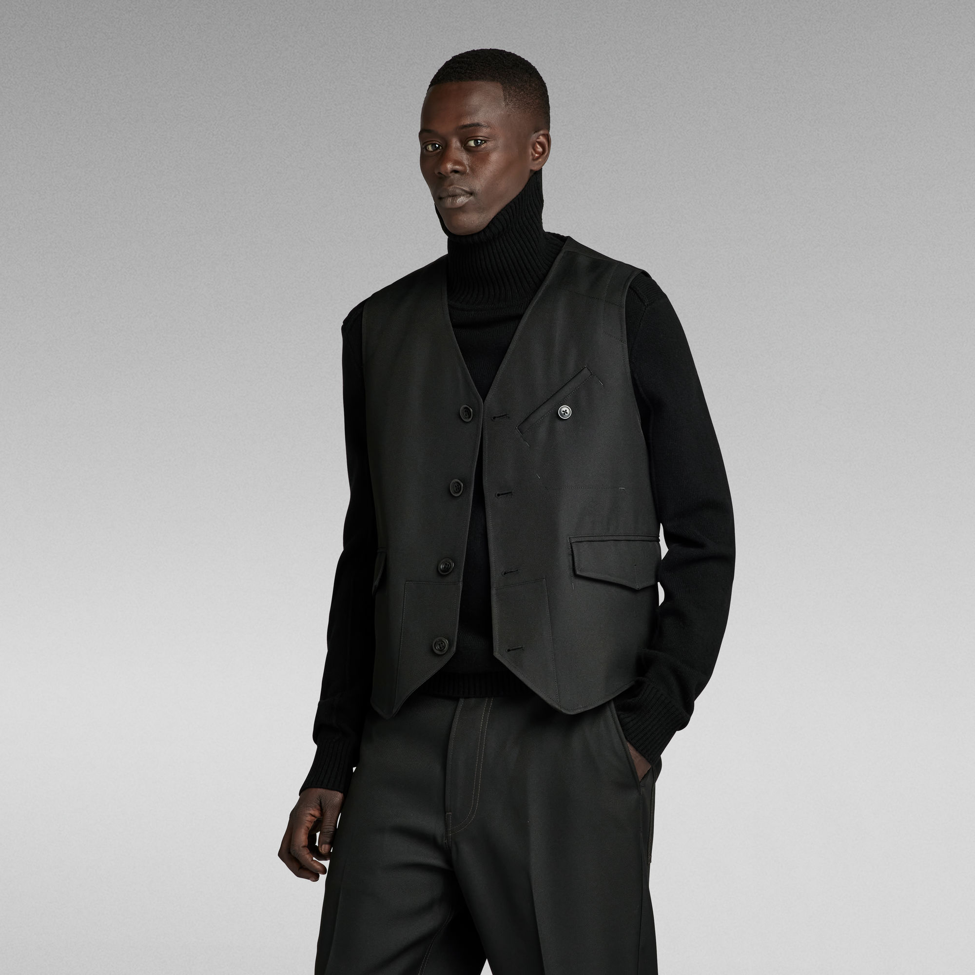 

Midnight Waistcoat - Black - Men