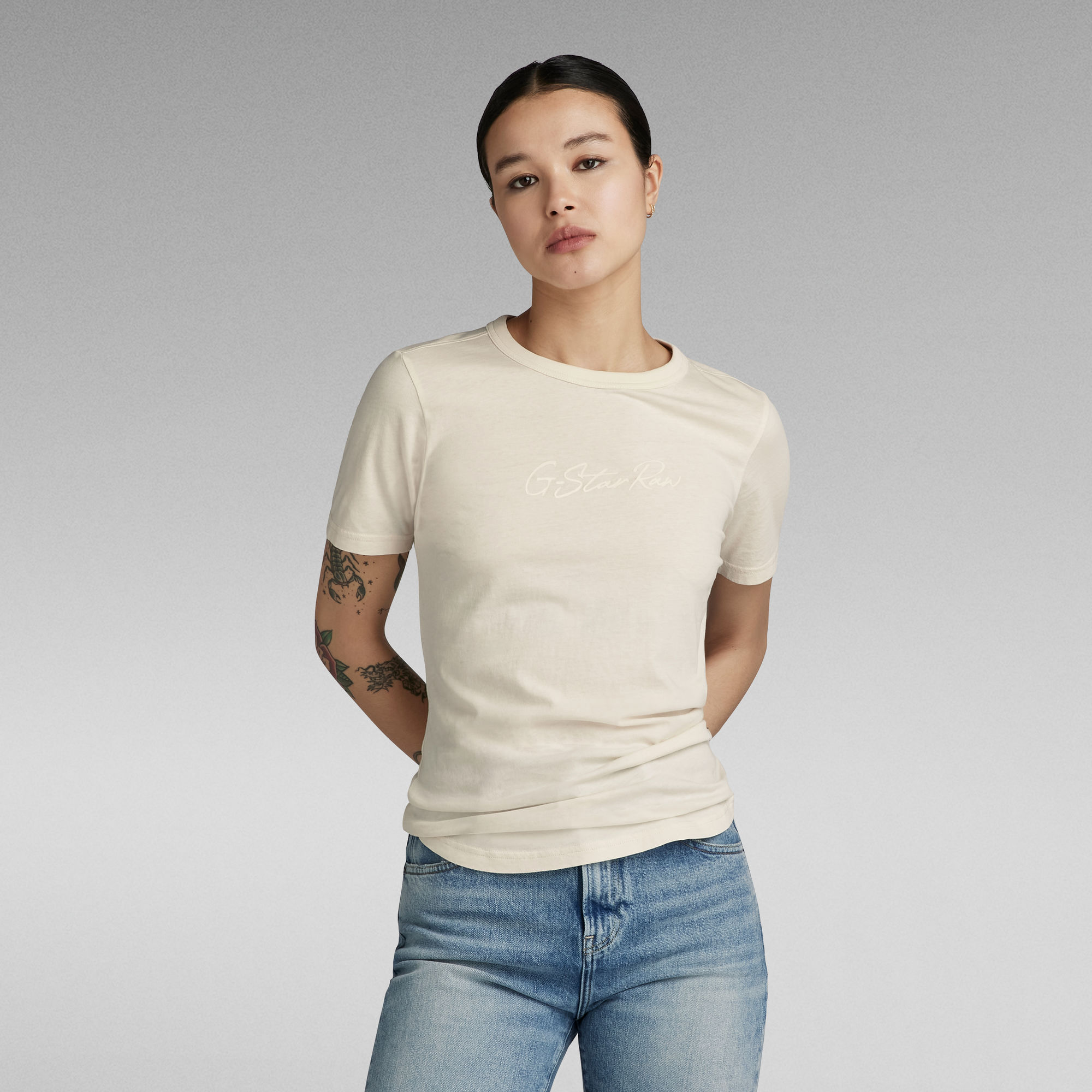 Autograph Slim Top - Beige - Damen