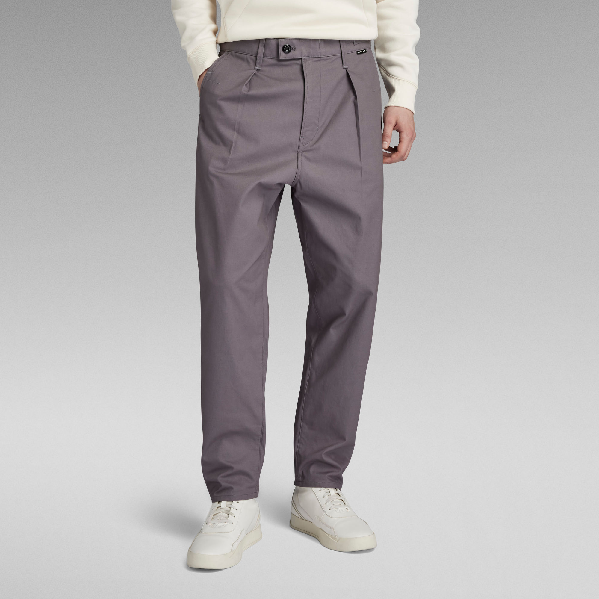 G-Star RAW Unisex Pleated Chino Relaxed Grijs Heren