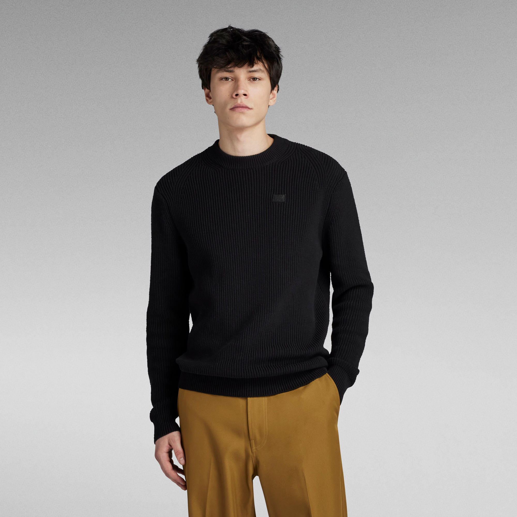 

Pullover Knitted Sweater - Black - Men