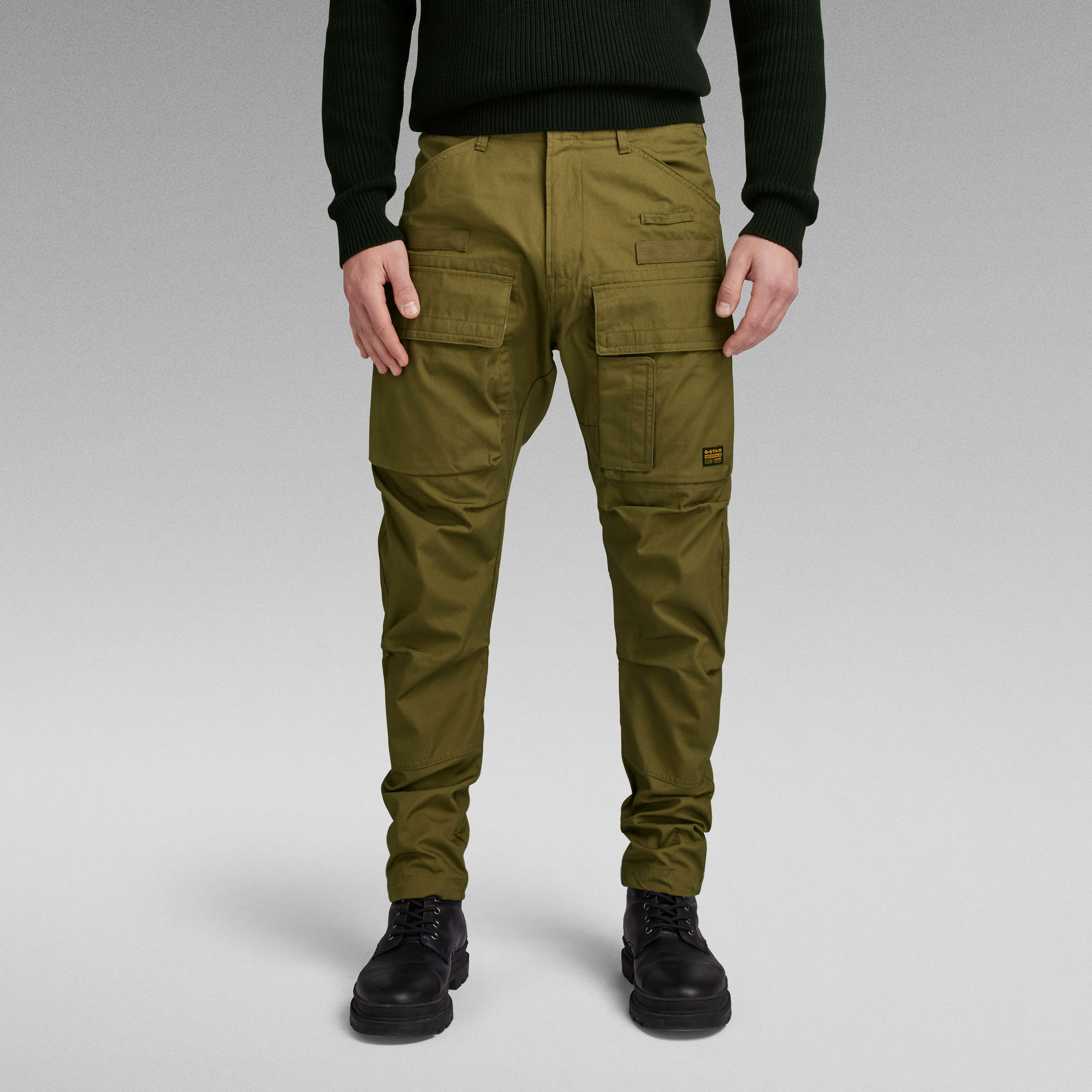 

3D Regular Tapered Cargo Pants - Green - Men