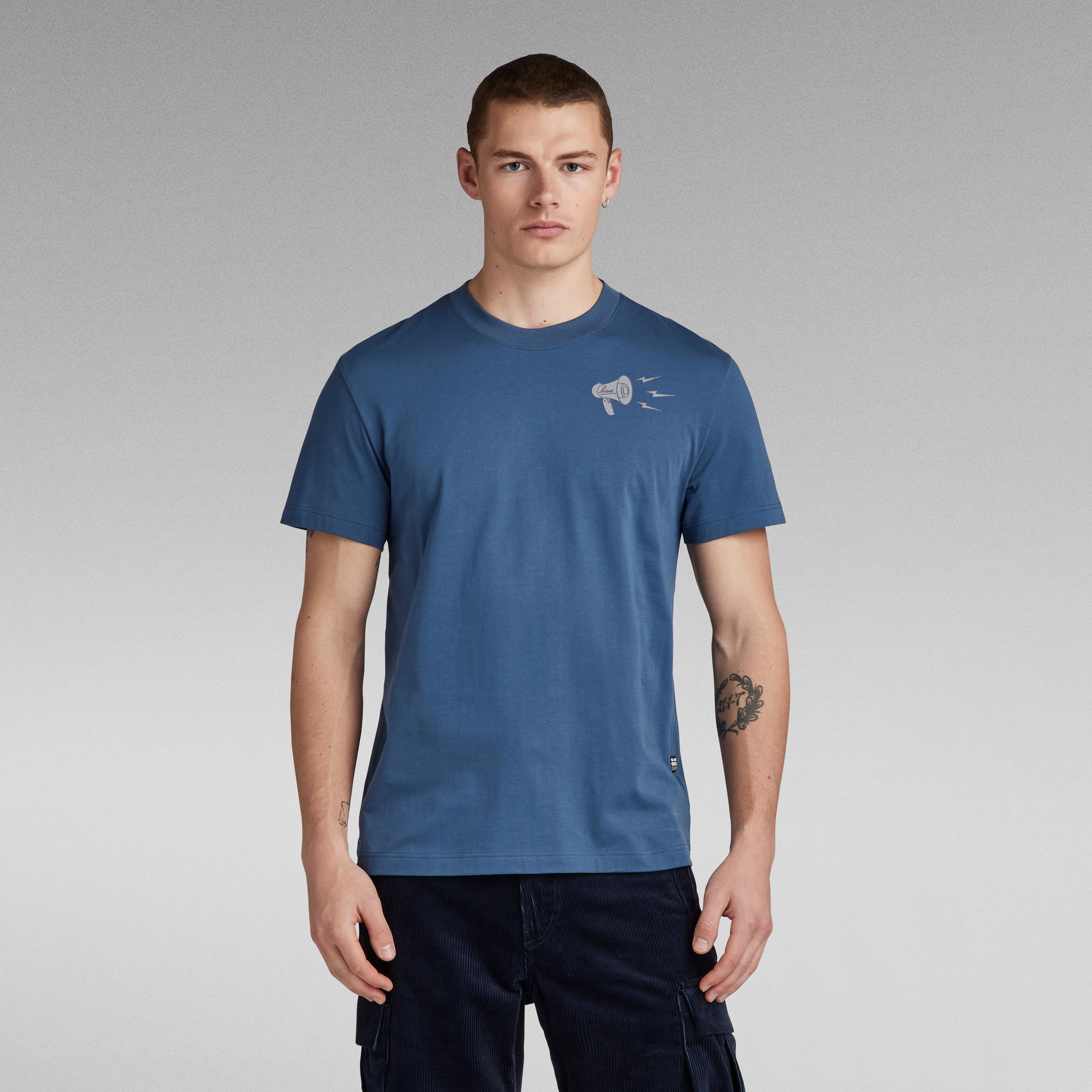 G-Star RAW Megaphone Graphic T-Shirt - Midden blauw - Heren