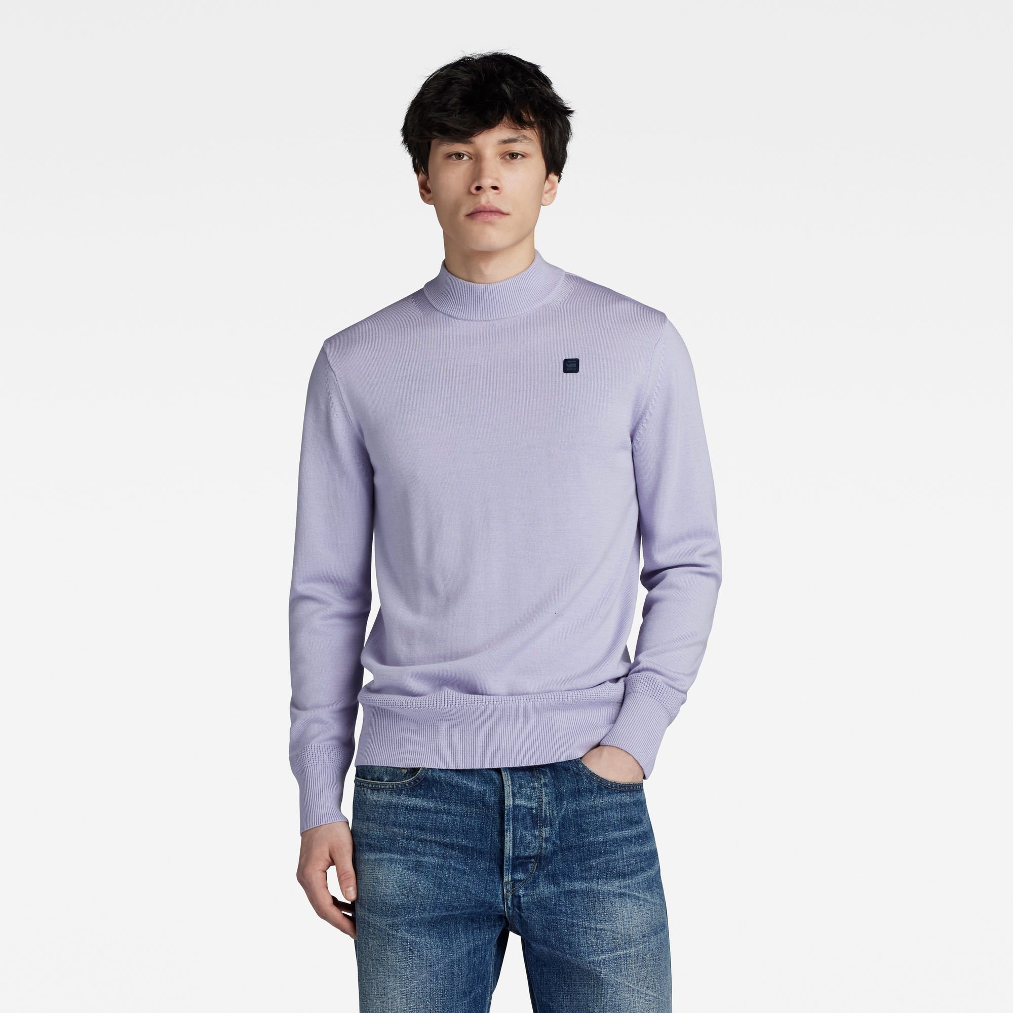 

Premium Core Mock Knitted Sweater - Grey - Men
